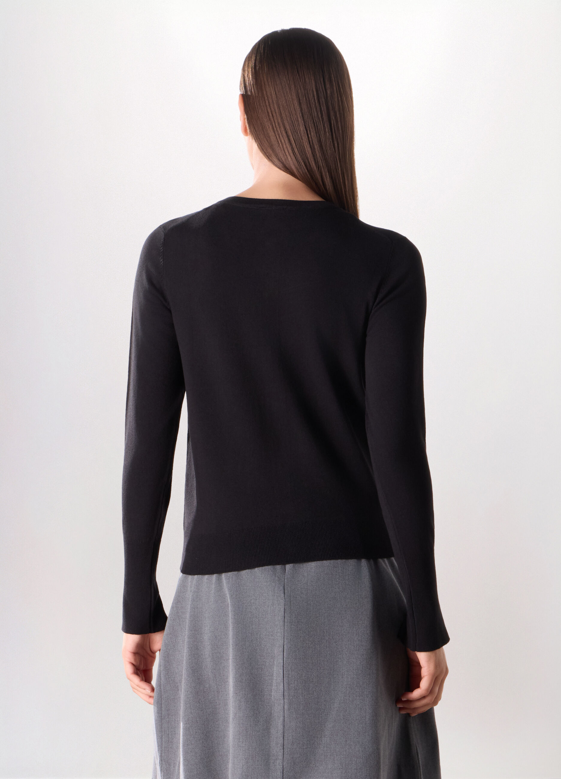 Cardigan tricot in viscosa stretch donna_1