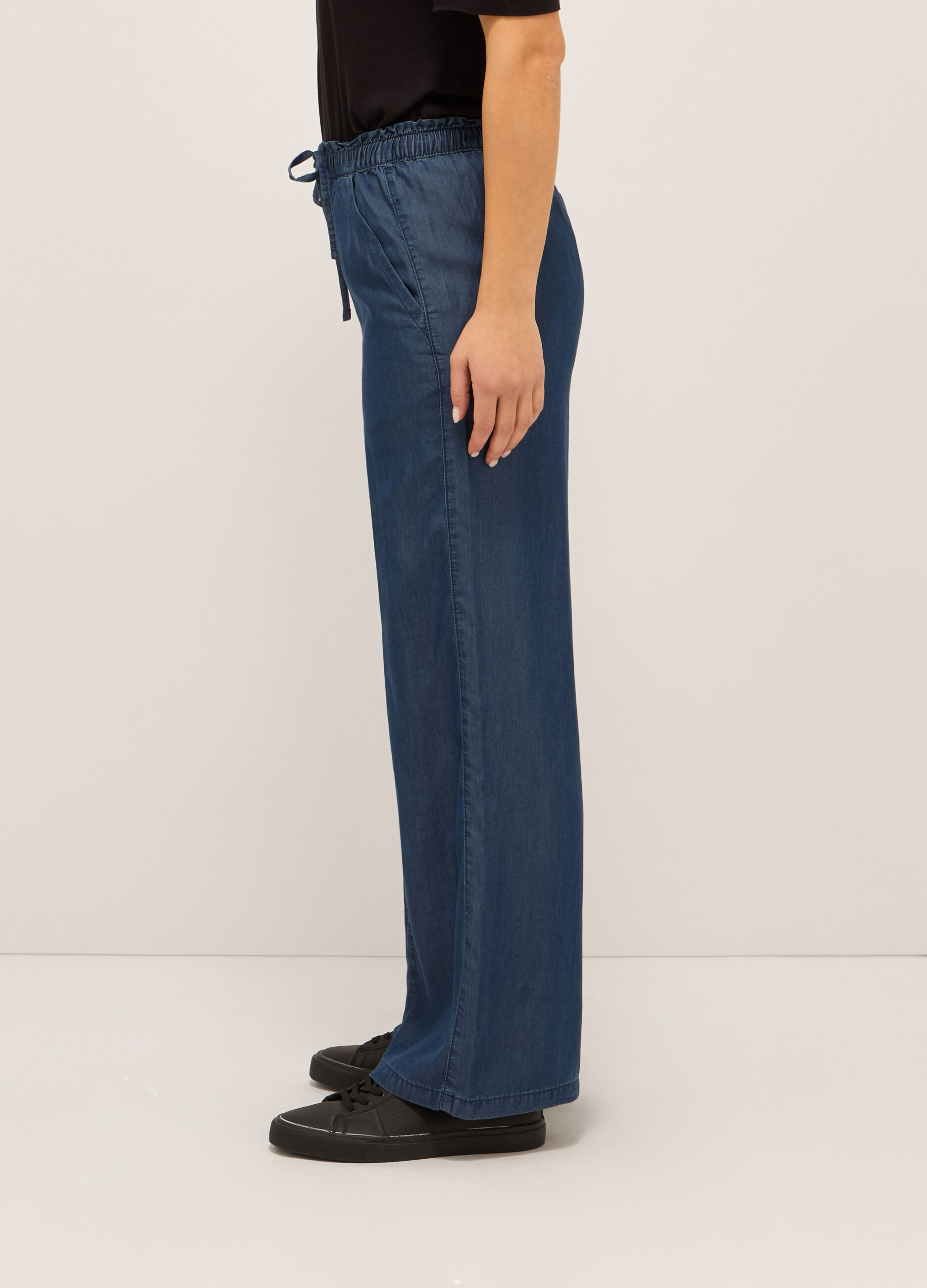 Pantaloni wide leg in pura lyocell donna_2