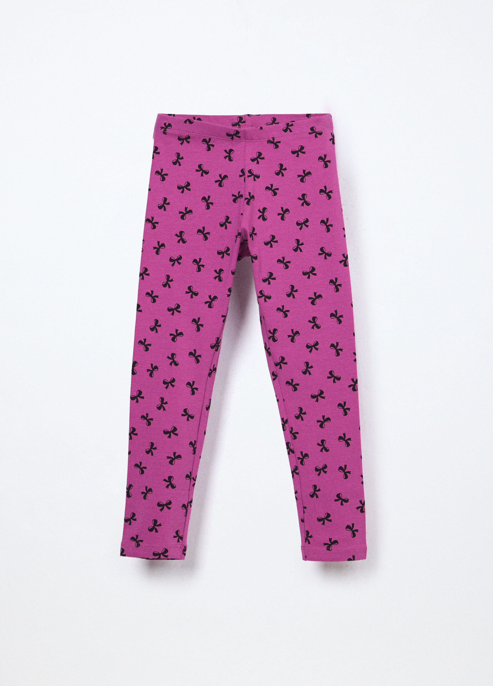 Leggings in jersey di cotone stretch bambina_0