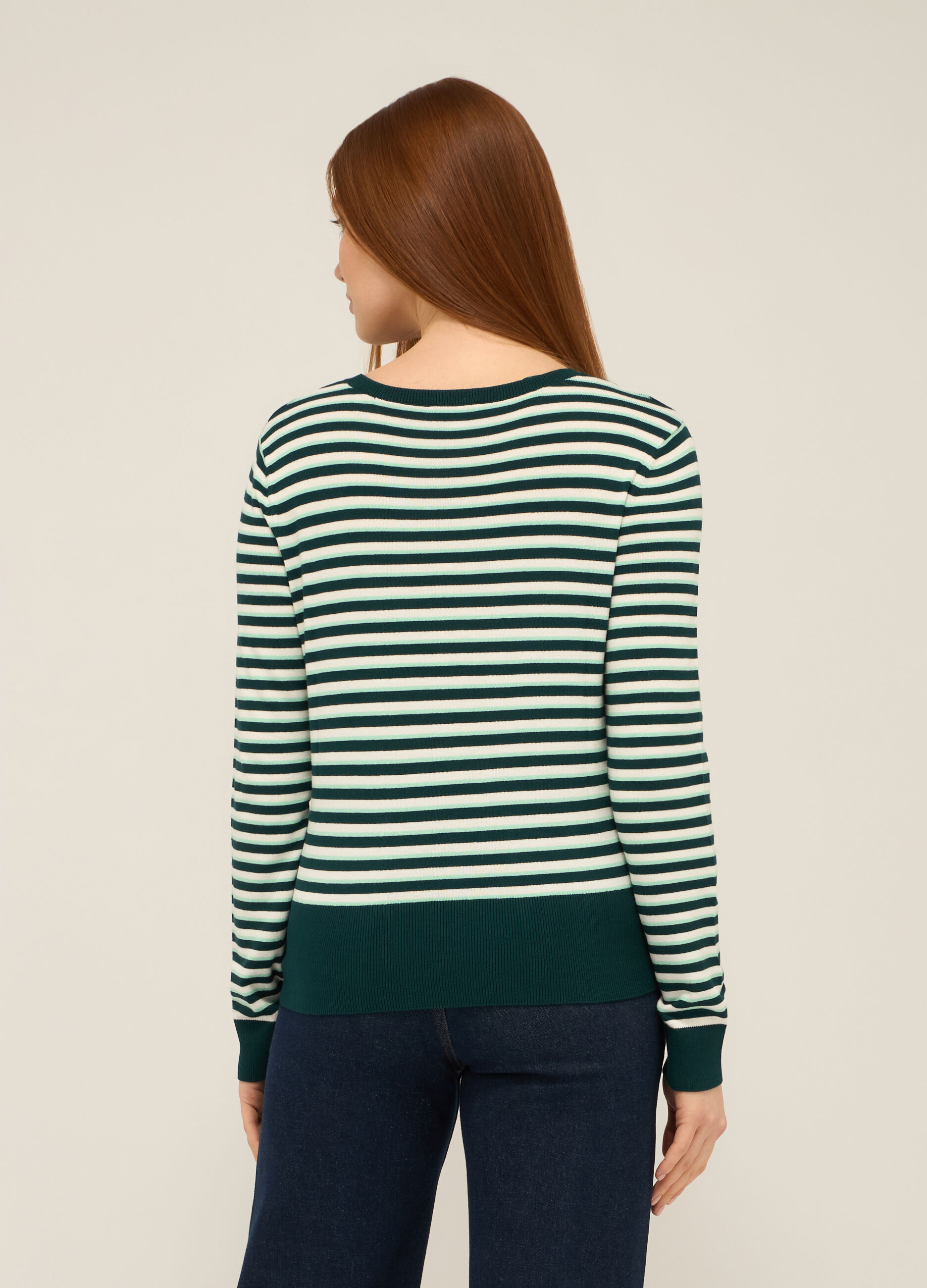 T-shirt misto viscosa con motivo a righe donna_1