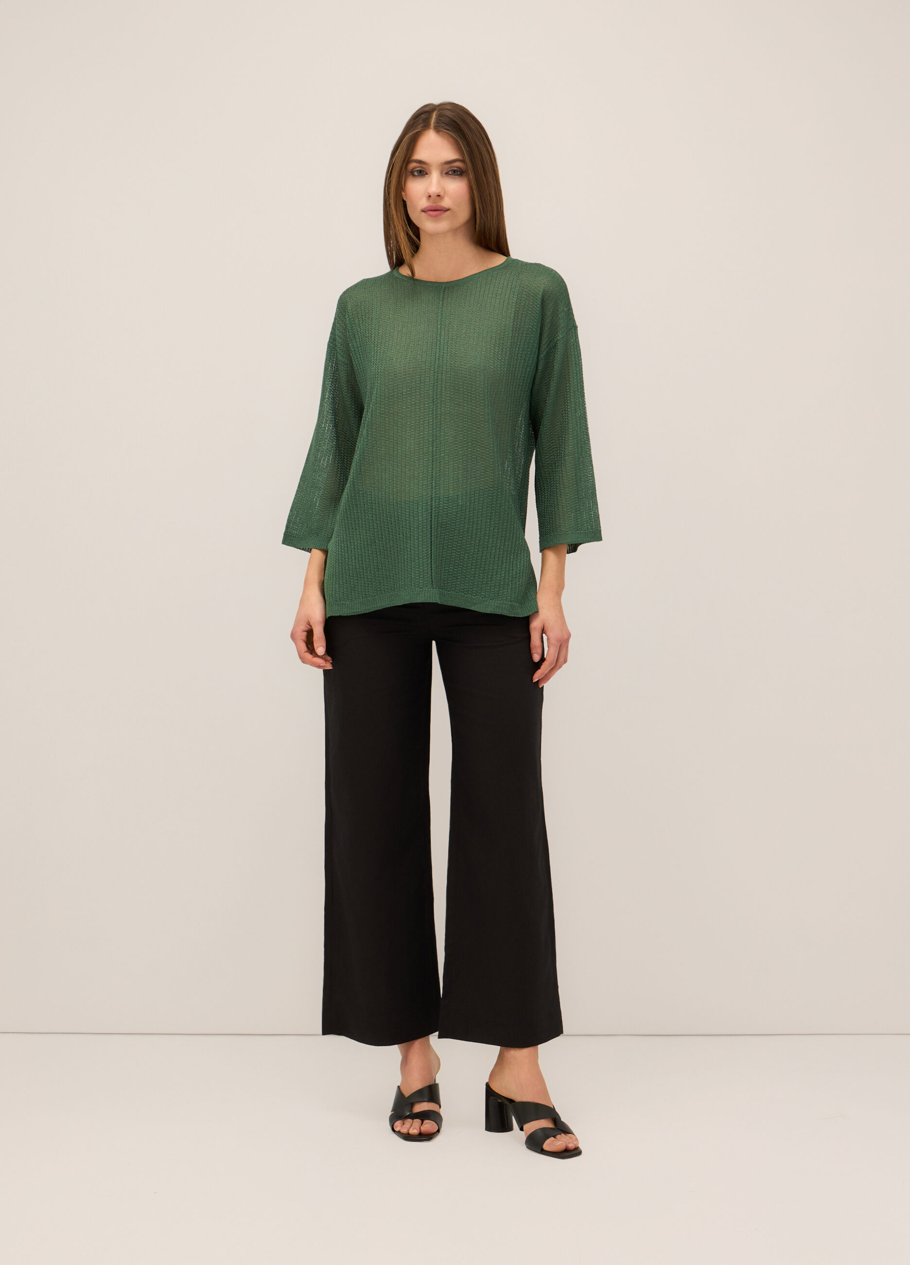 Pantaloni palazzo misto lino donna_0