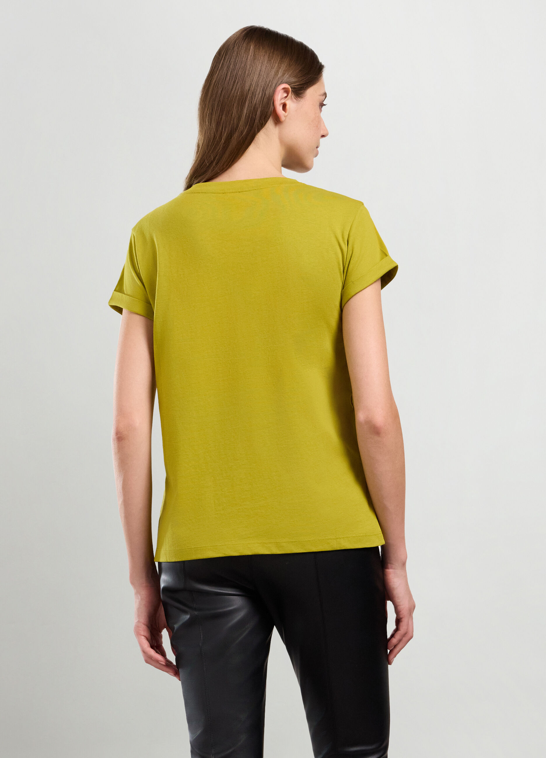 T-shirt in jersey di puro cotone donna_1