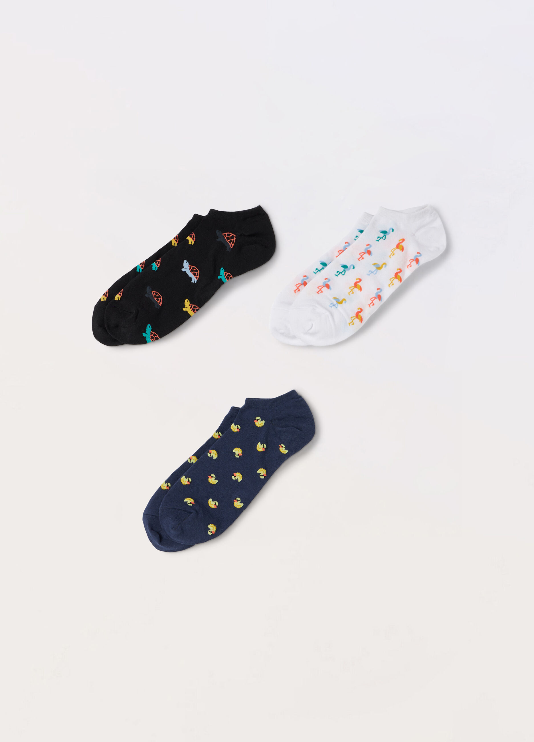 3 pack calzini sneaker in cotone stretch a fantasia uomo_0