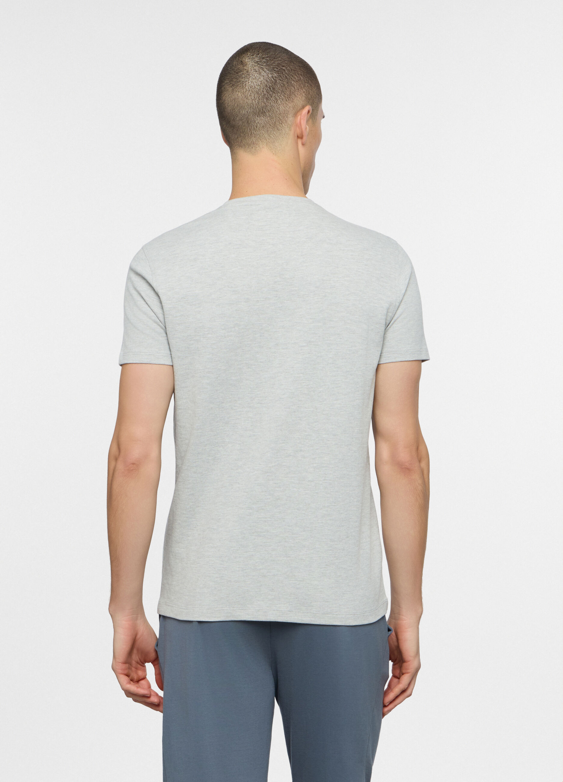 T-shirt girocollo in interlock di cotone uomo_1