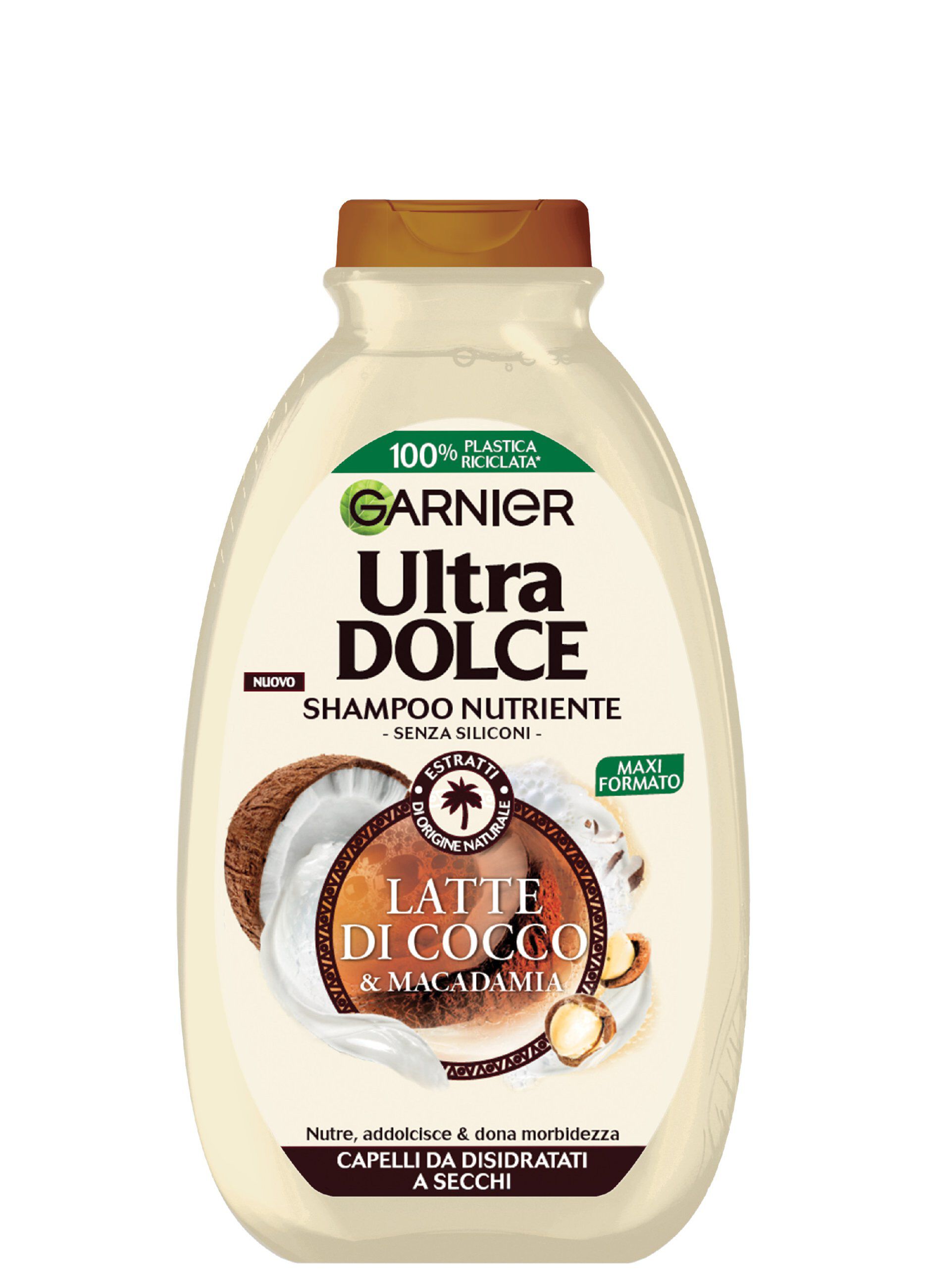 Garnier Shampoo Ultra Dolce Latte di Cocco e Macadamia, Capelli Morbidi e Setosi, 300 ml._0