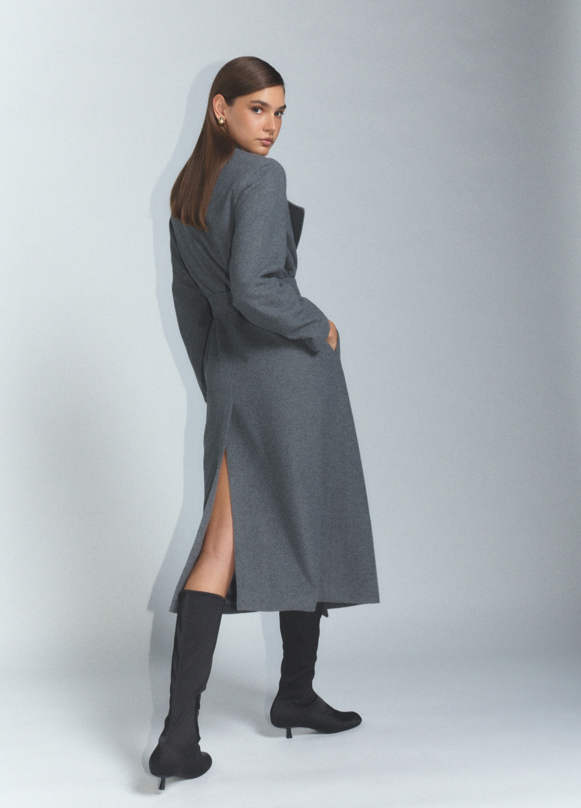 Cappotto lungo misto lana doppiopetto donna_2
