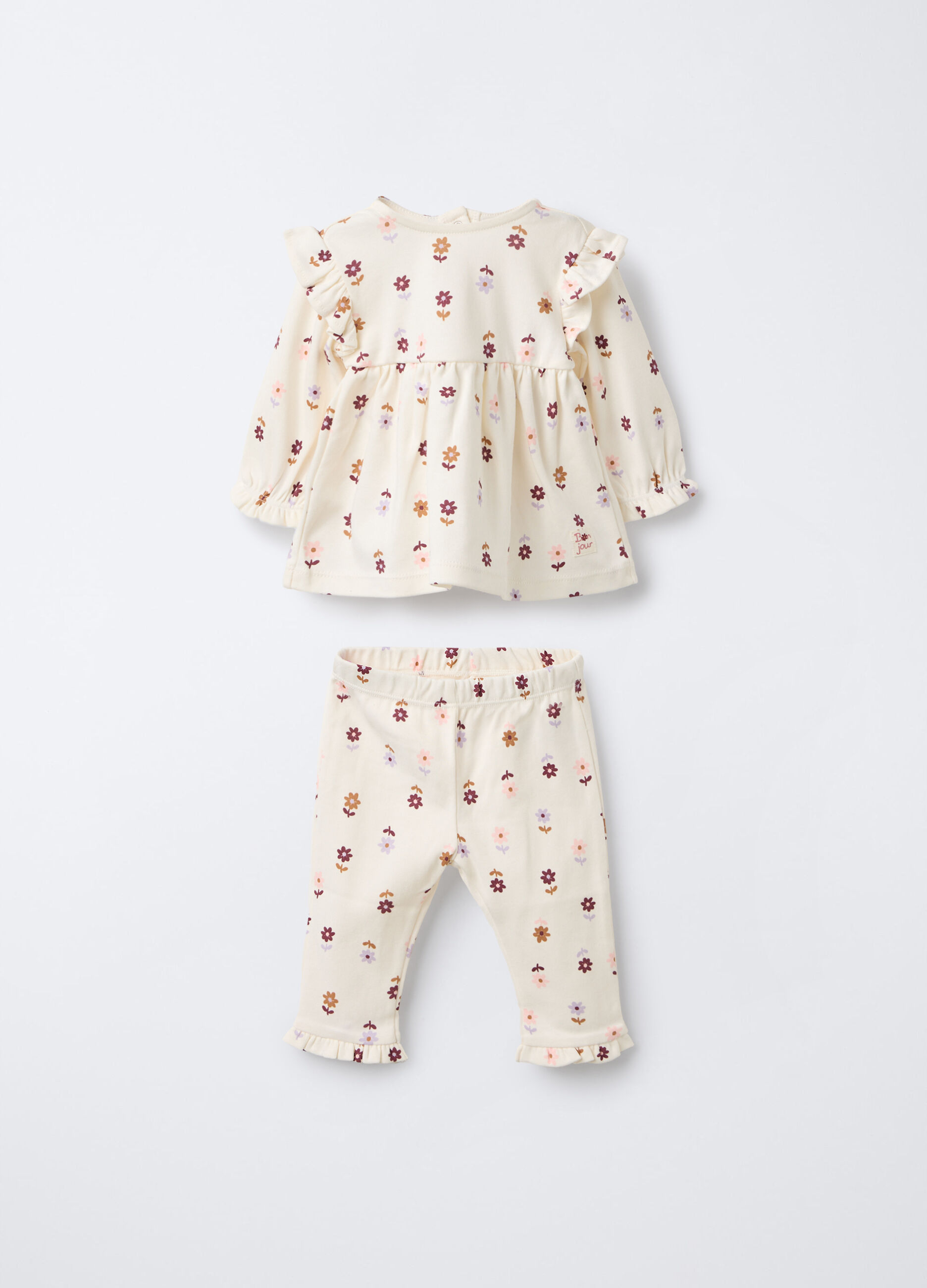 Jogging set in interlock di puro cotone neonata_0