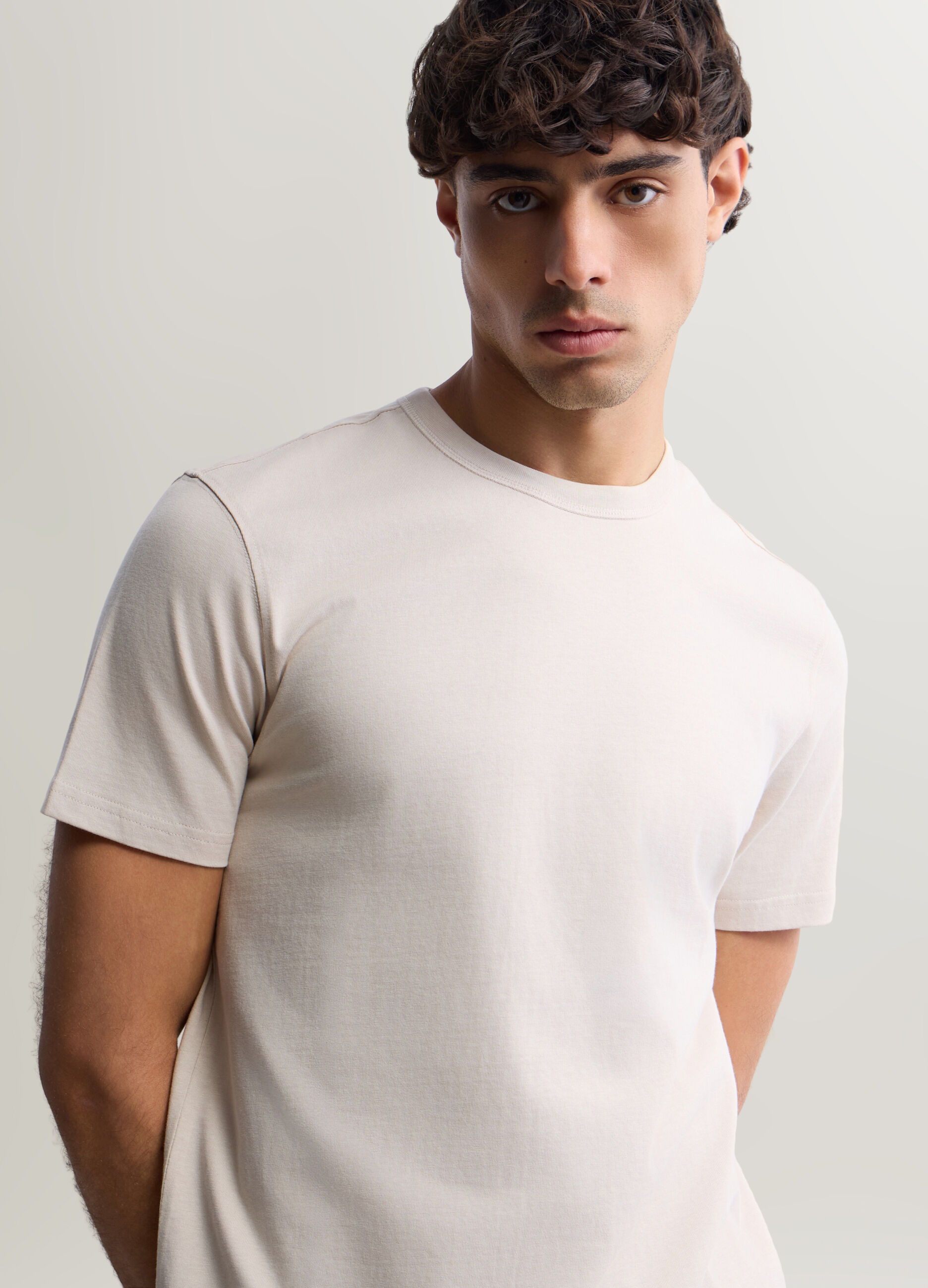 T-shirt girocollo in interlock di cotone uomo_2