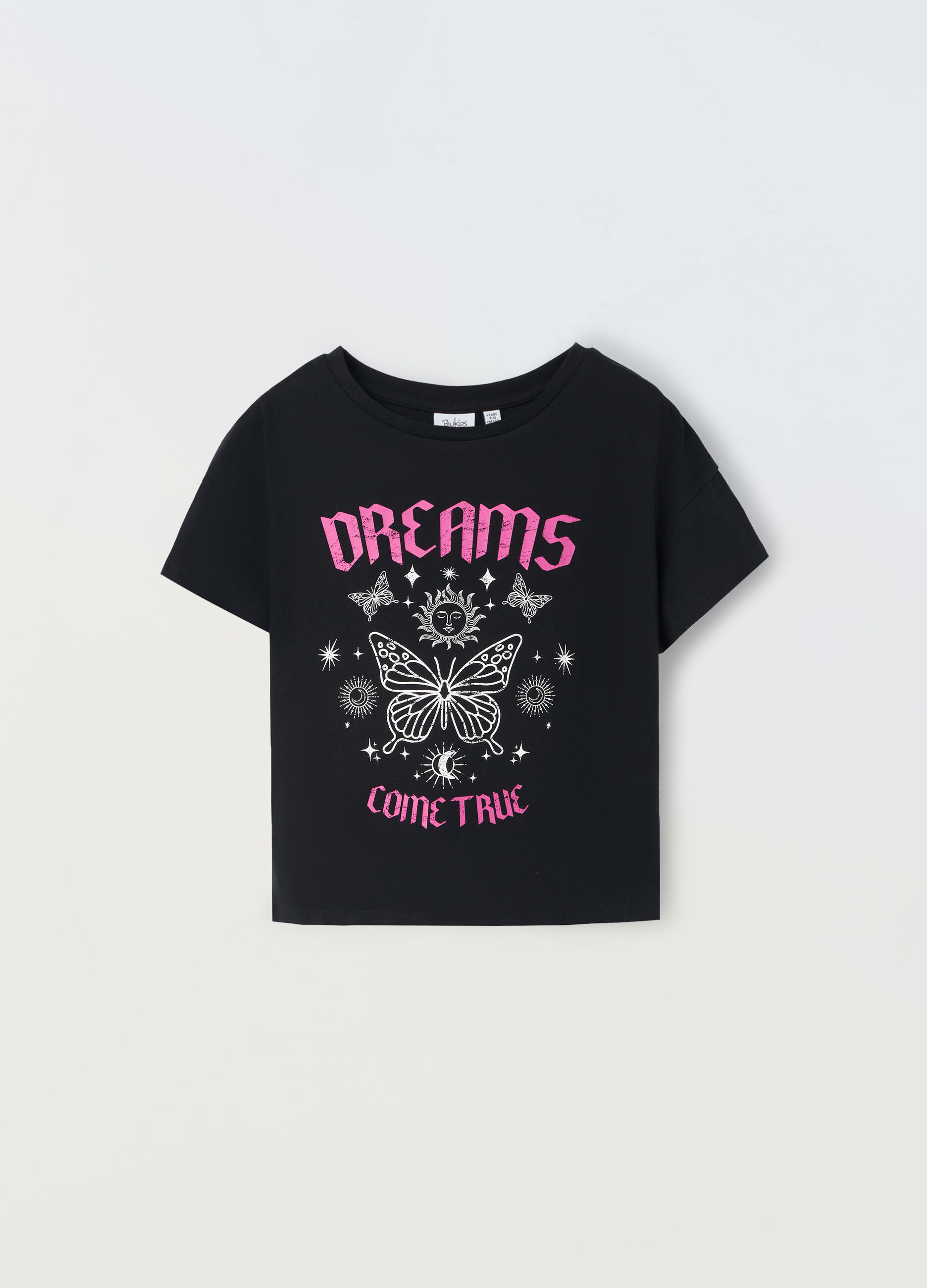 T-shirt in puro cotone con stampa ragazza_0