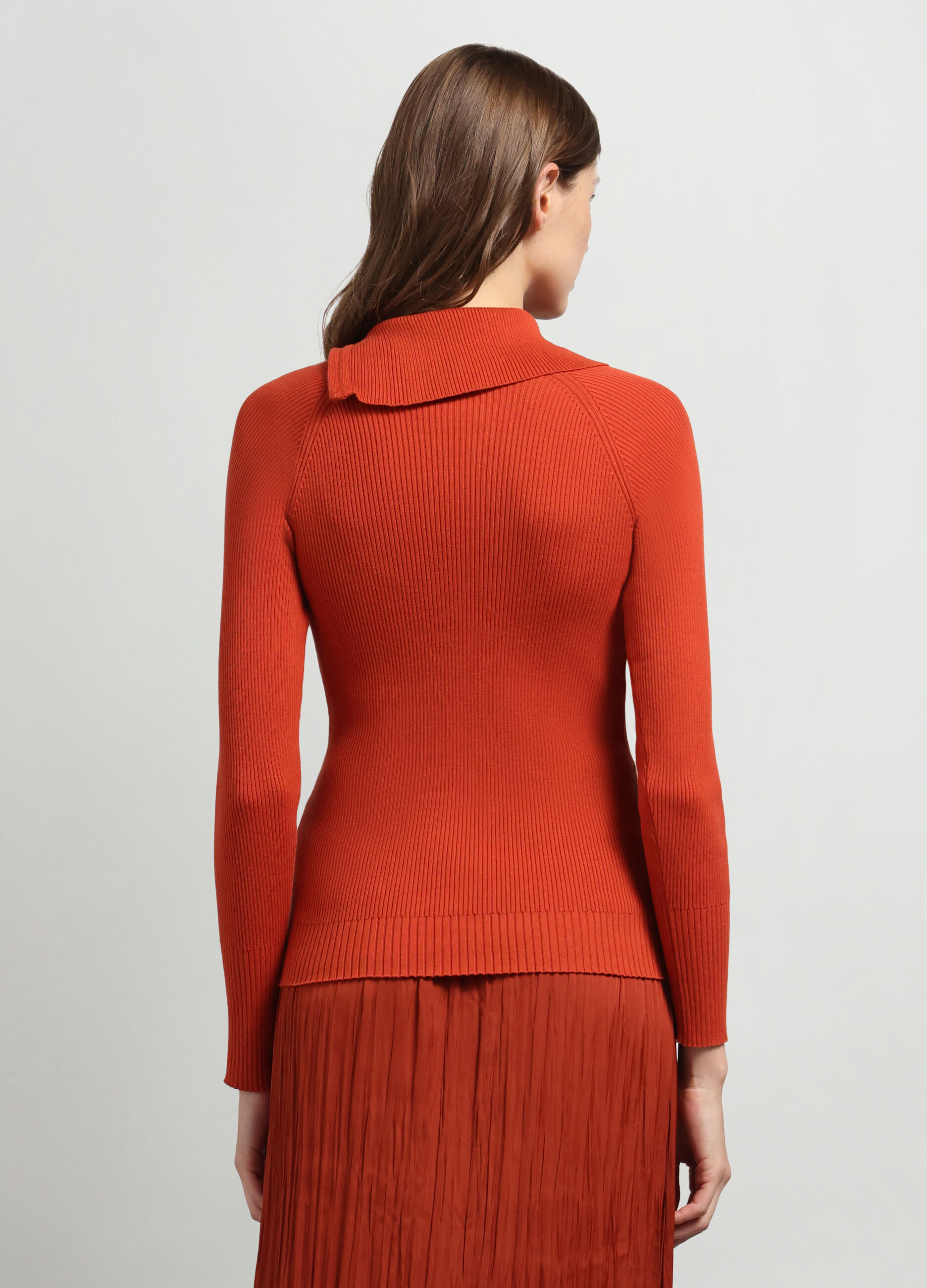 Pullover tricot in costina di misto cotone donna_1