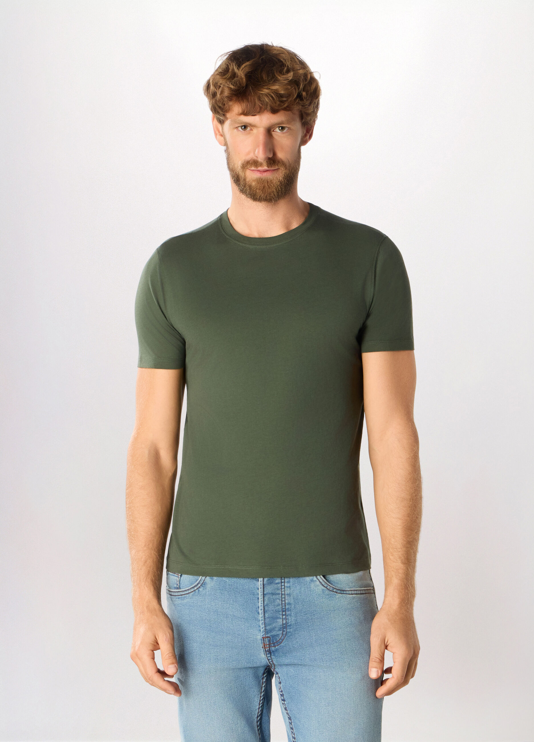 T-shirt girocollo slim fit in cotone uomo_0