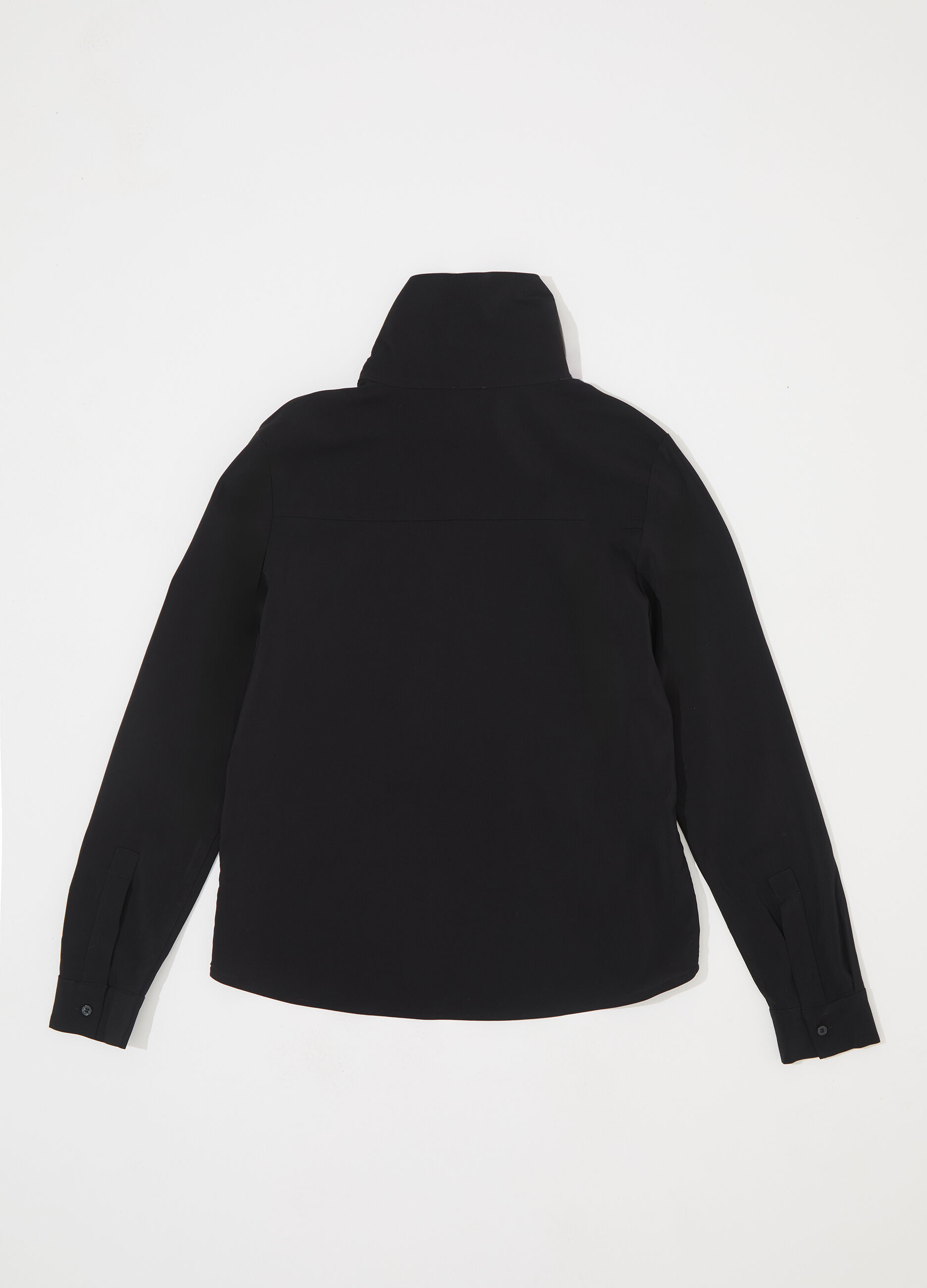 Camicia in viscosa crêpe a collo alto donna_5