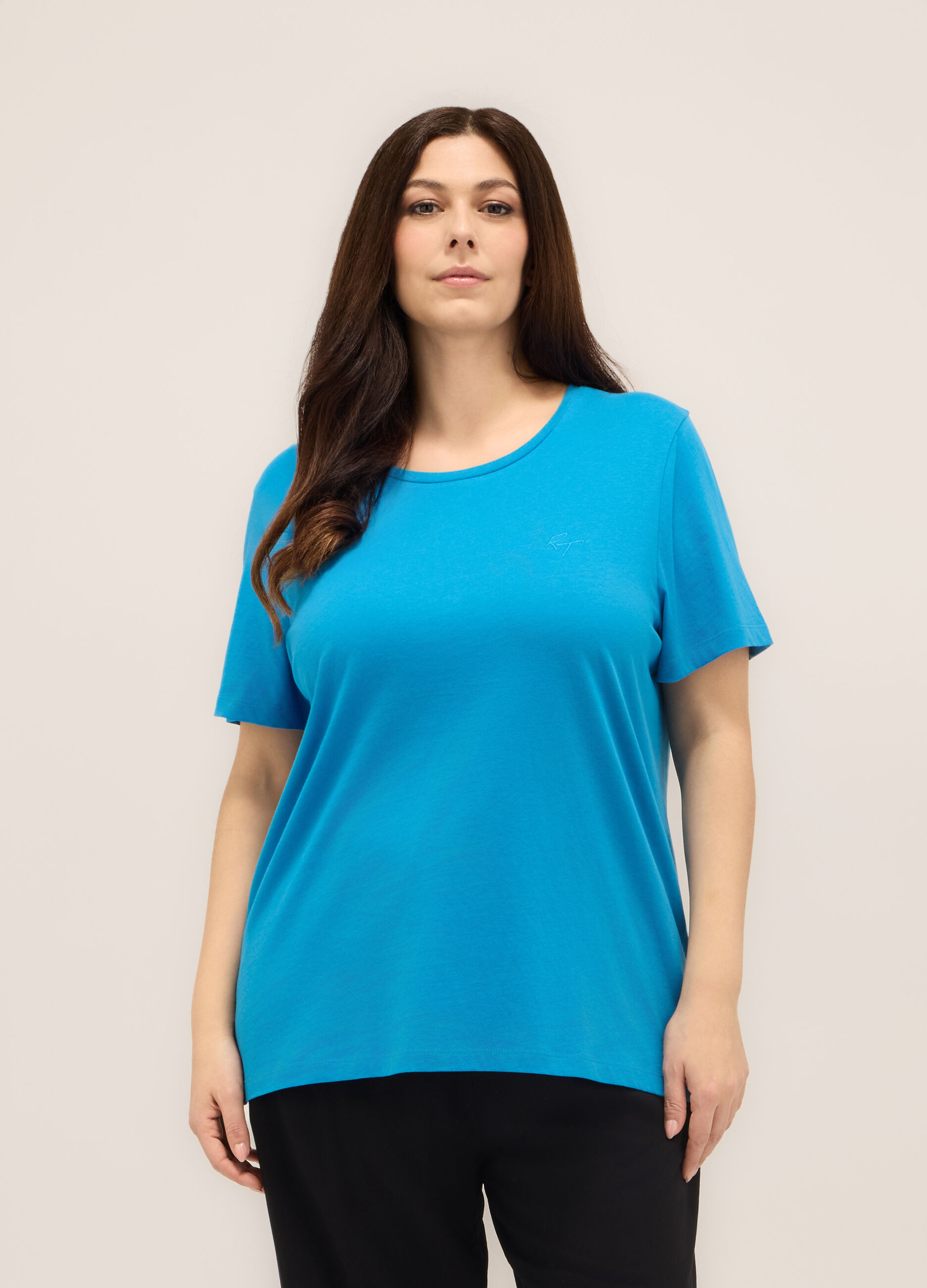T-shirt in jersey di puro cotone donna curvy_0