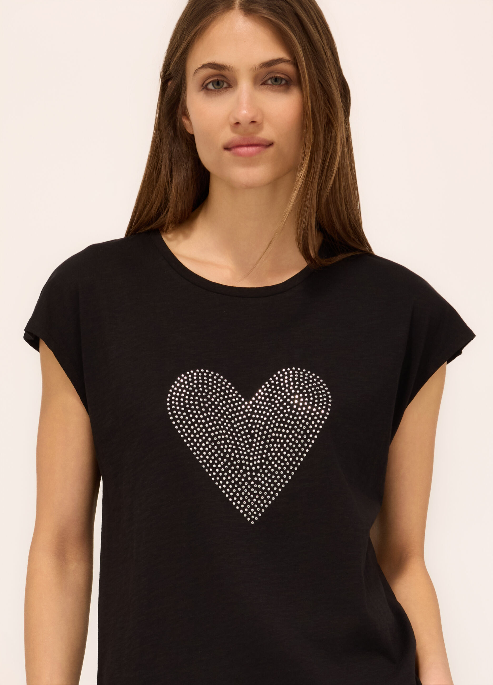 T-shirt in jersey slub di puro cotone donna_2