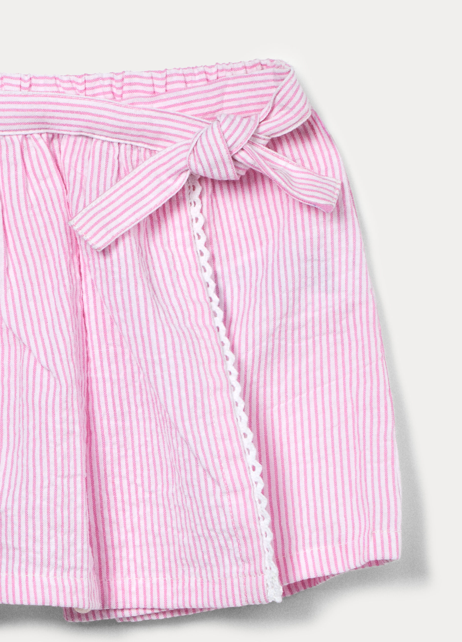 Gonna-pantalone in puro cotone seersucker bimba_2