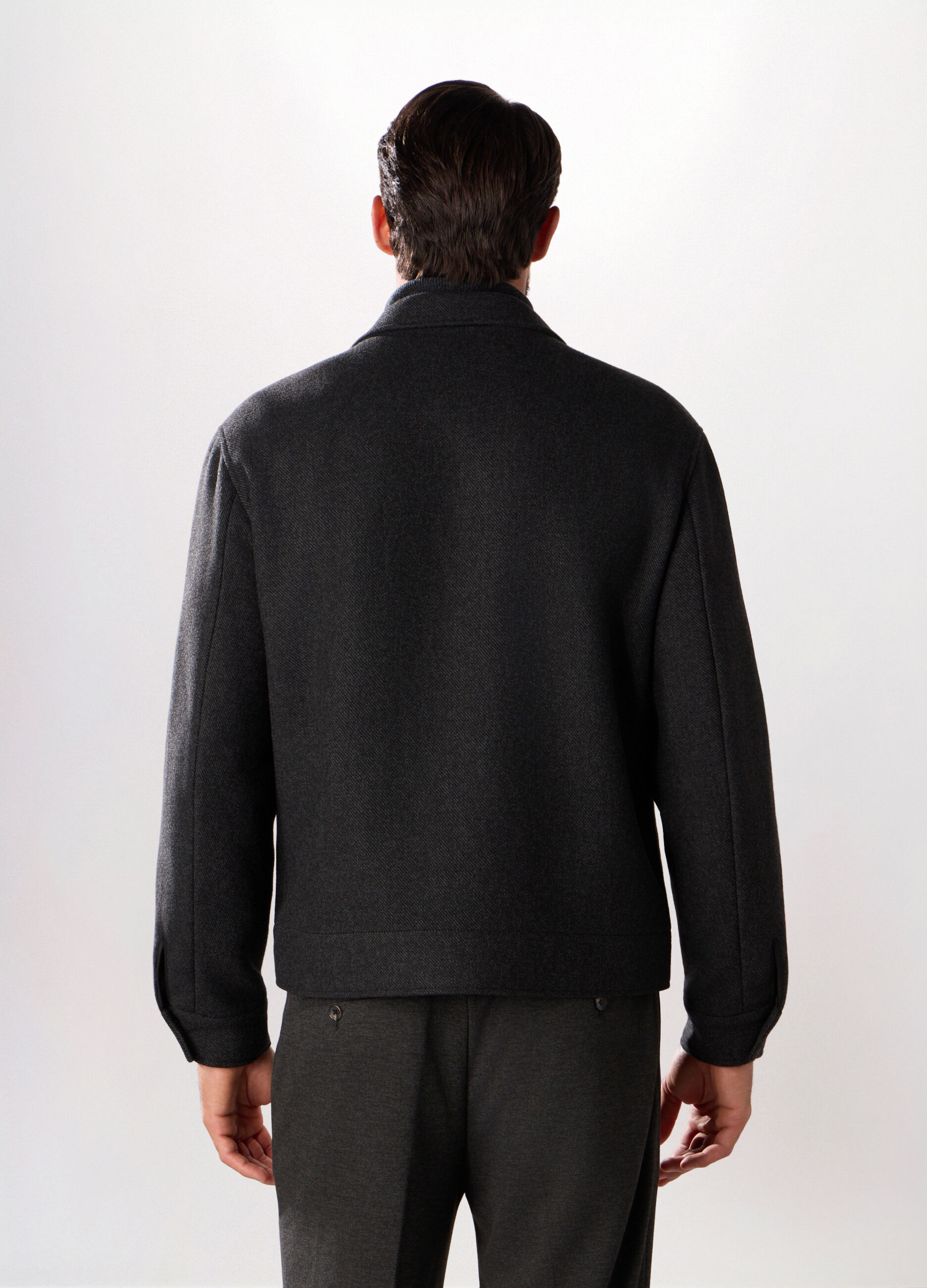 Giacca in twill misto lana uomo_1