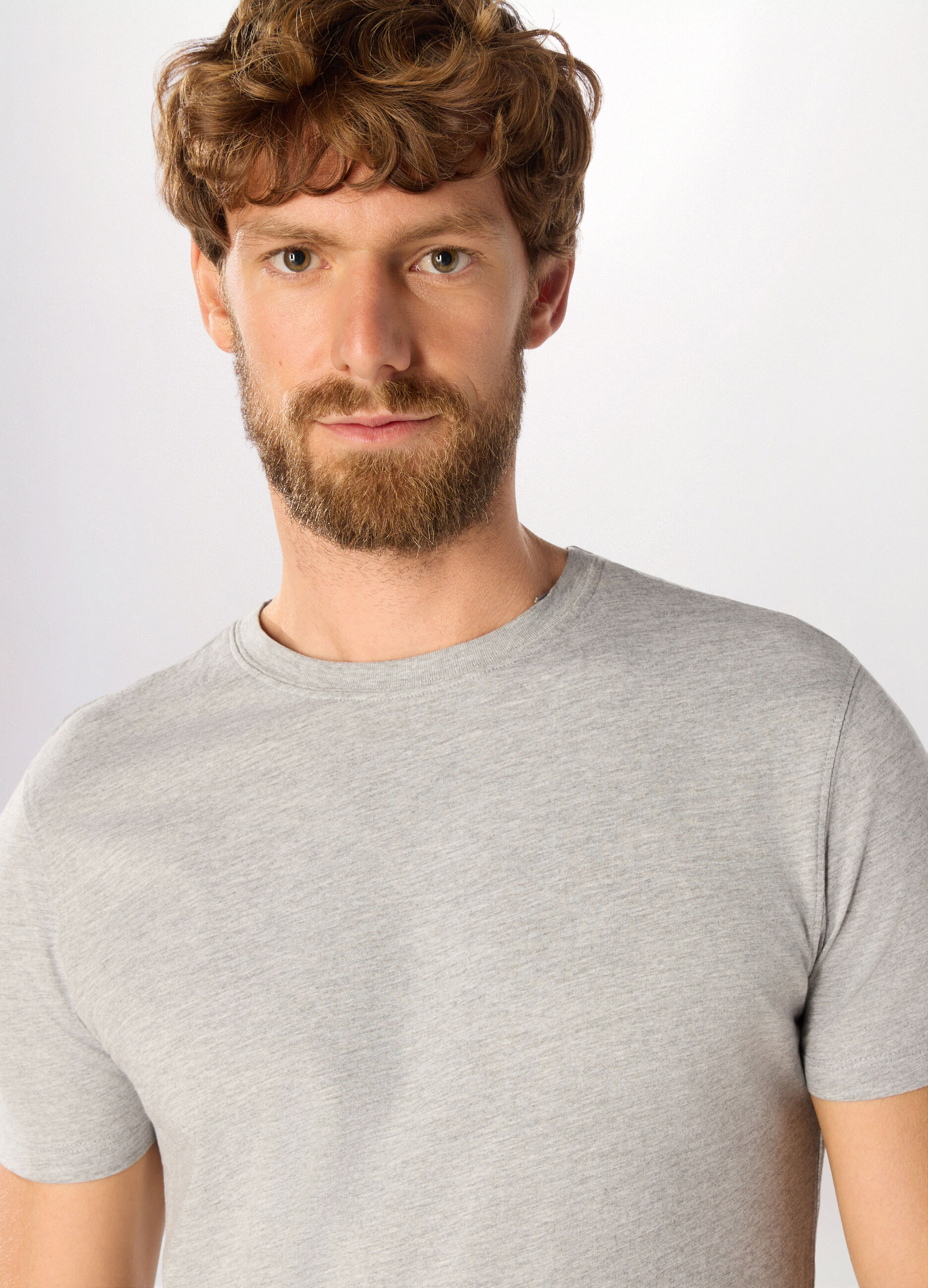 T-shirt girocollo slim fit in cotone uomo_2