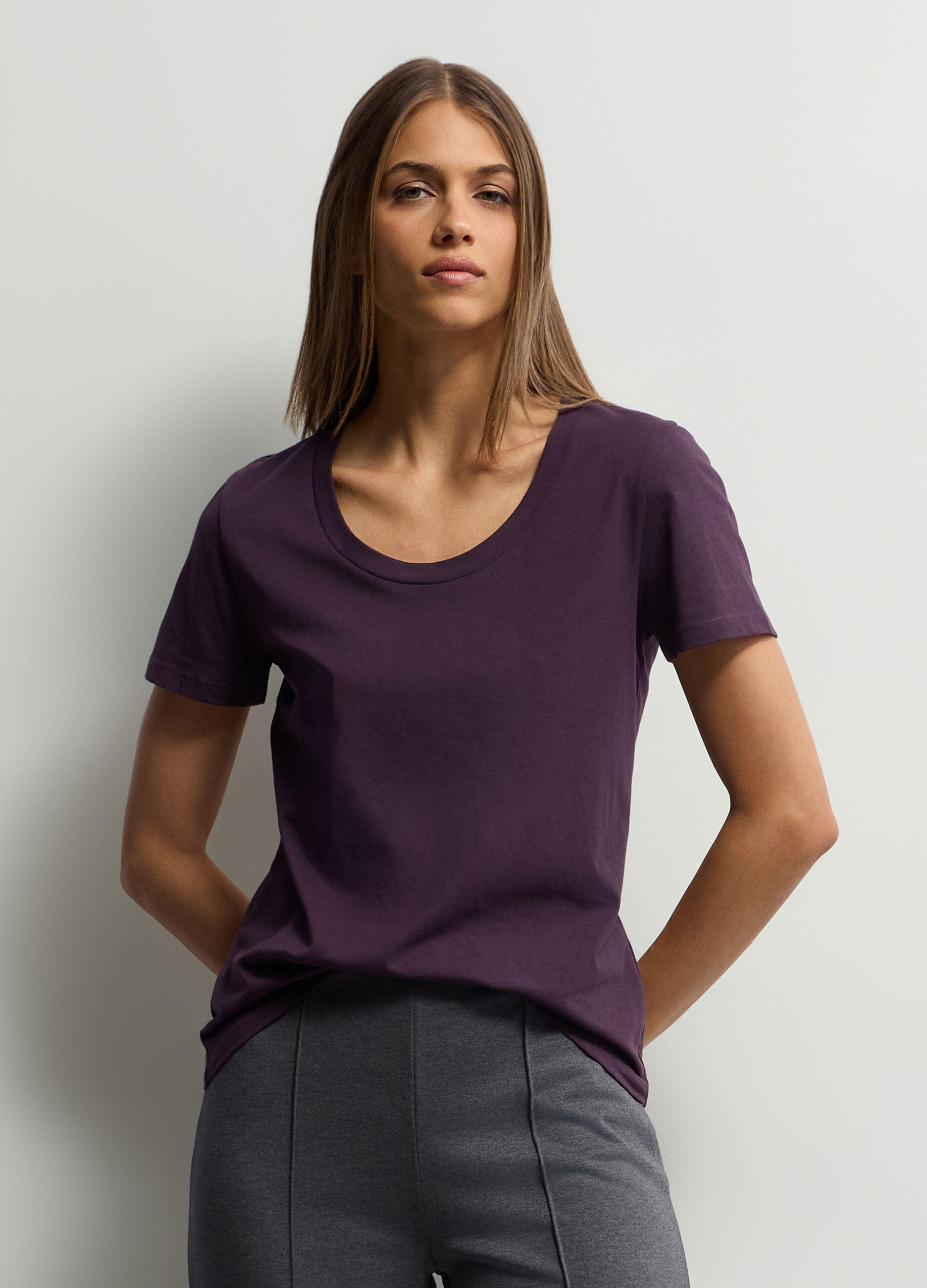 T-shirt girocollo donna_0