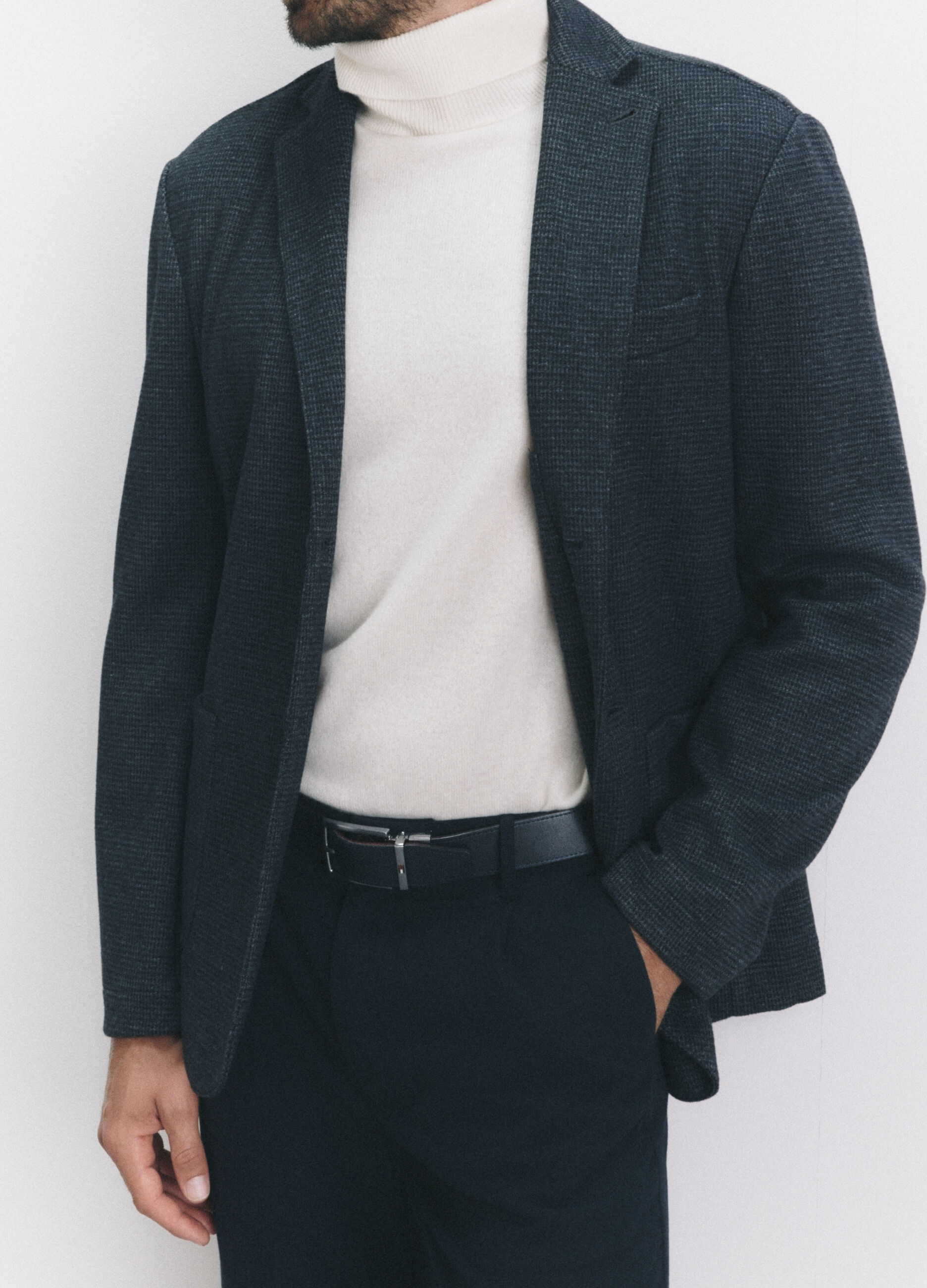 Blazer regular fit in viscosa stretch uomo_1