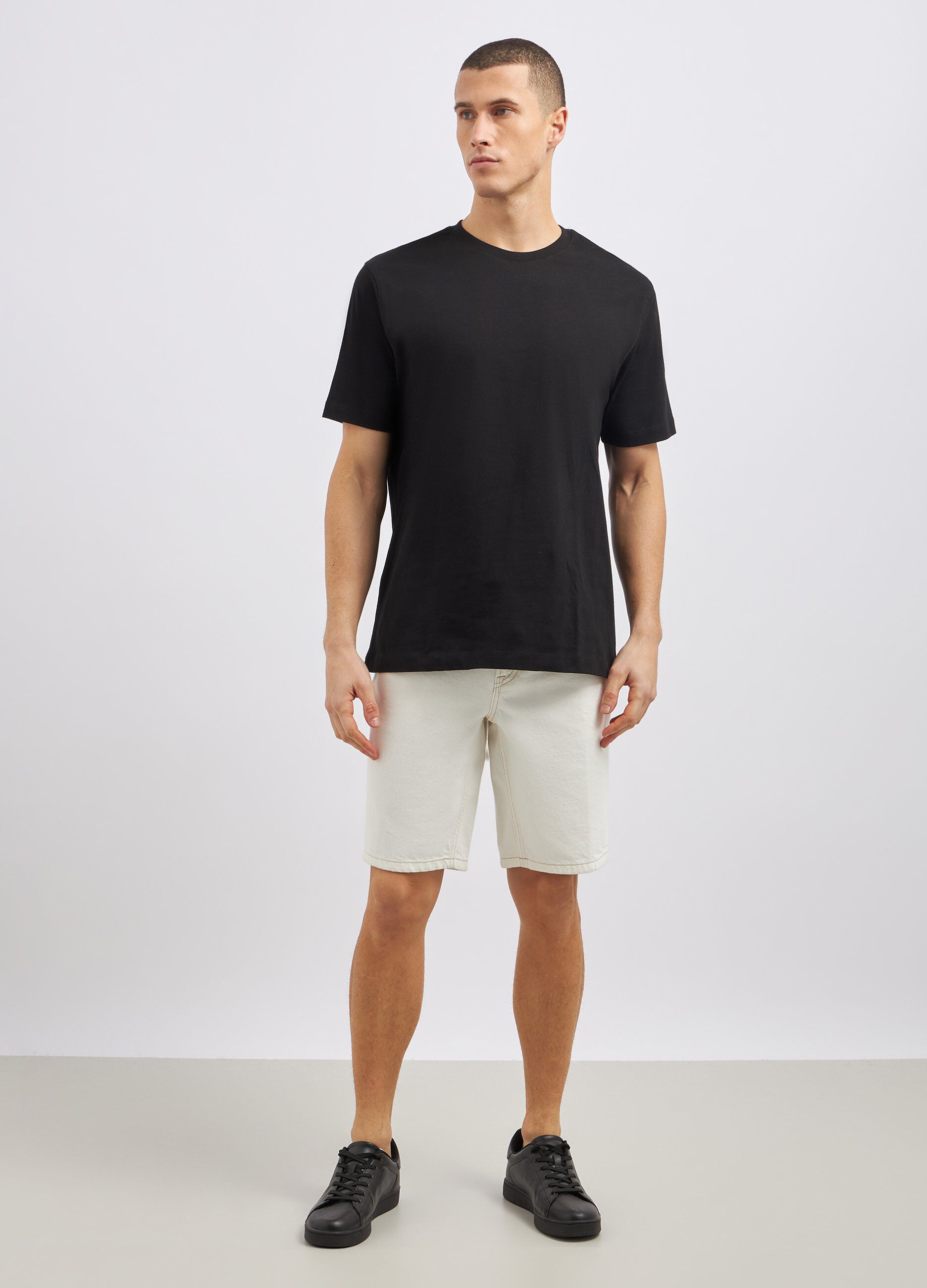 Shorts in denim di puro cotone uomo_0