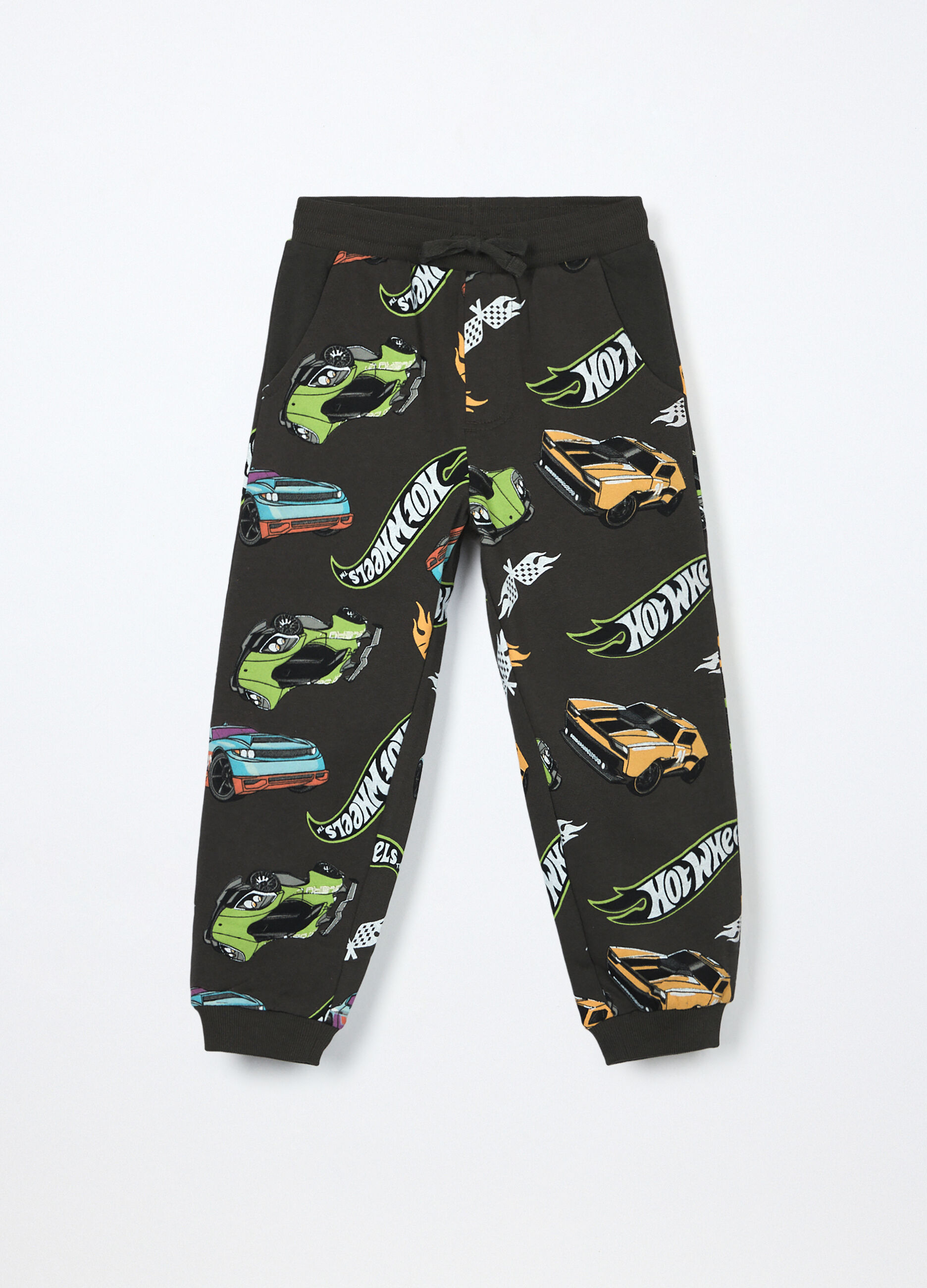 Jogger Hot Wheels in french terry di puro cotone bambino_0