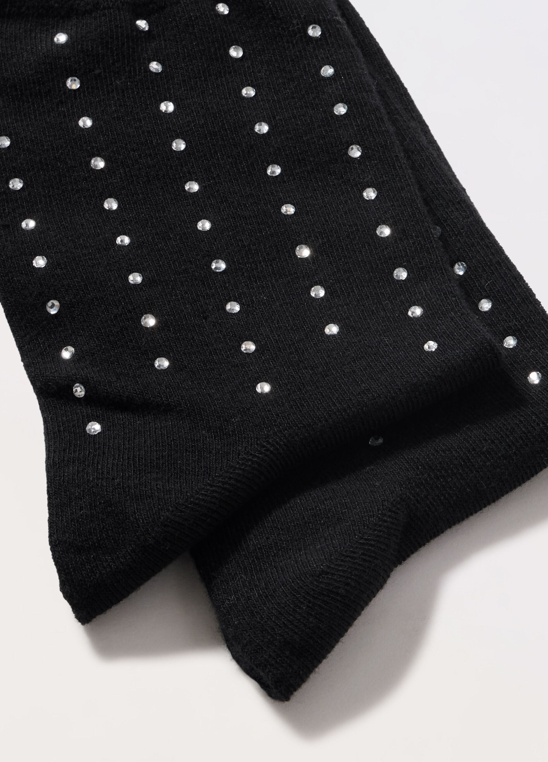 Calze misto cotone con strass donna_1