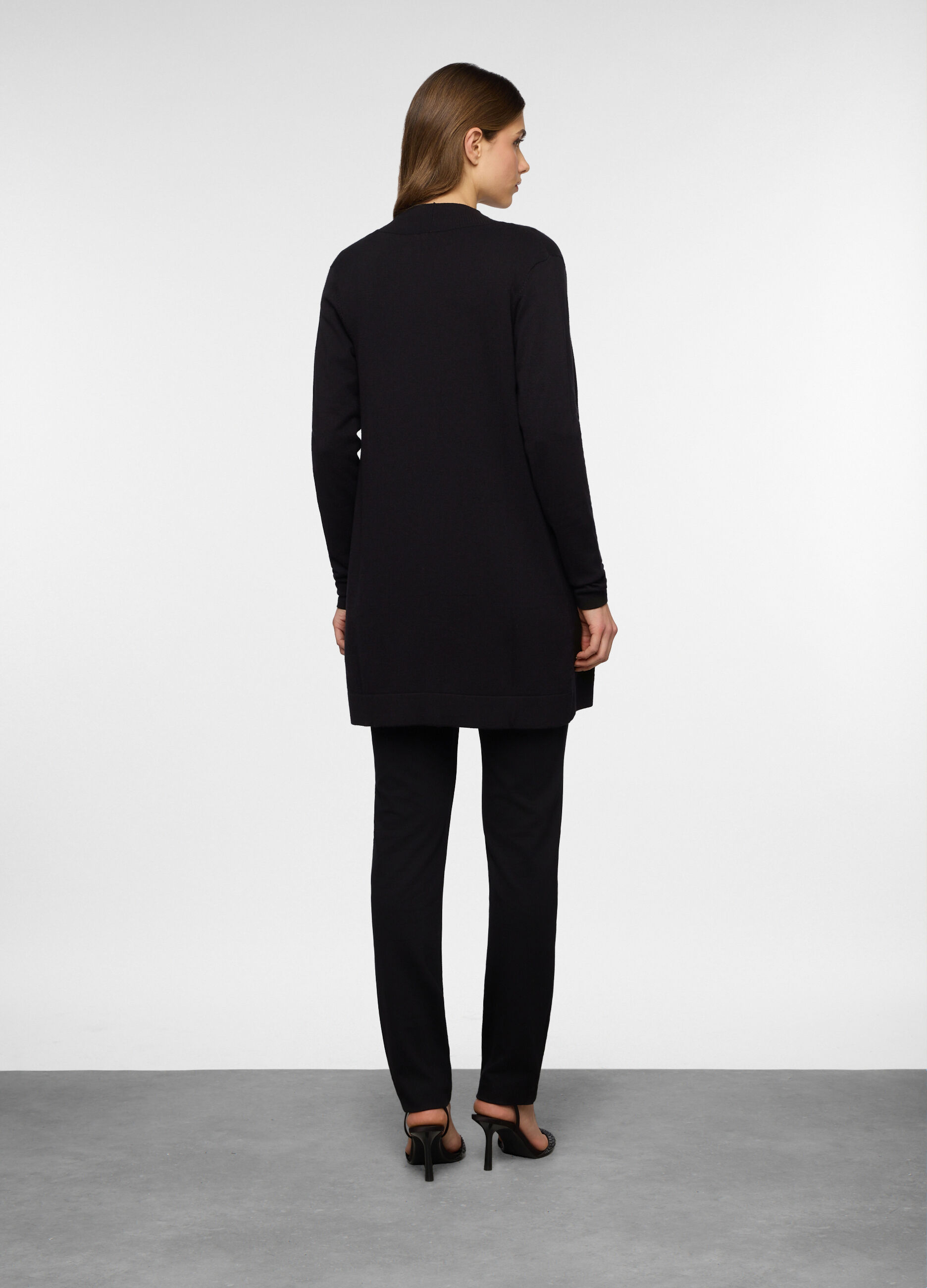 Cardigan lungo rasato donna_1
