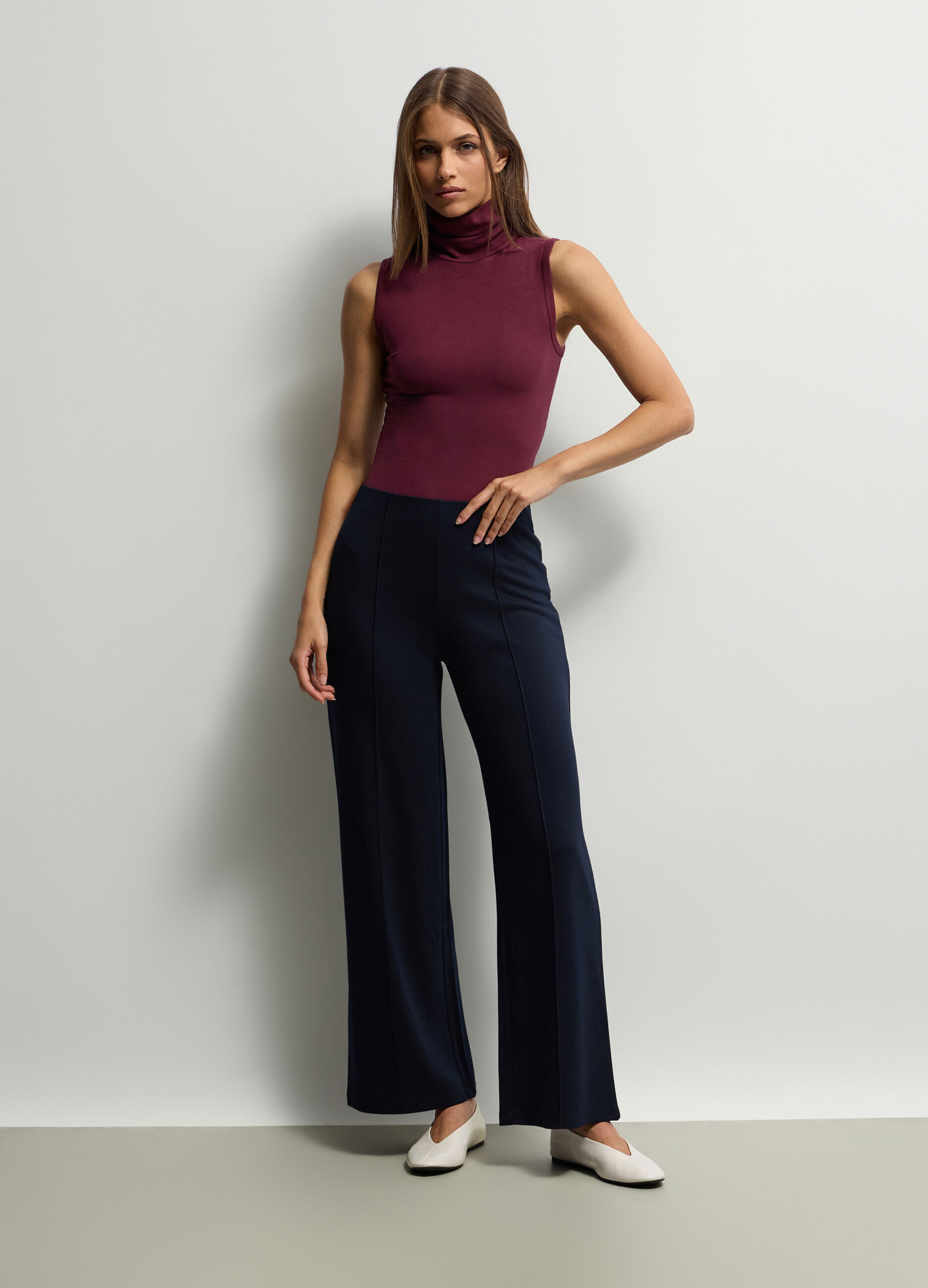 Pantaloni Fit Over in Punto Milano donna_0