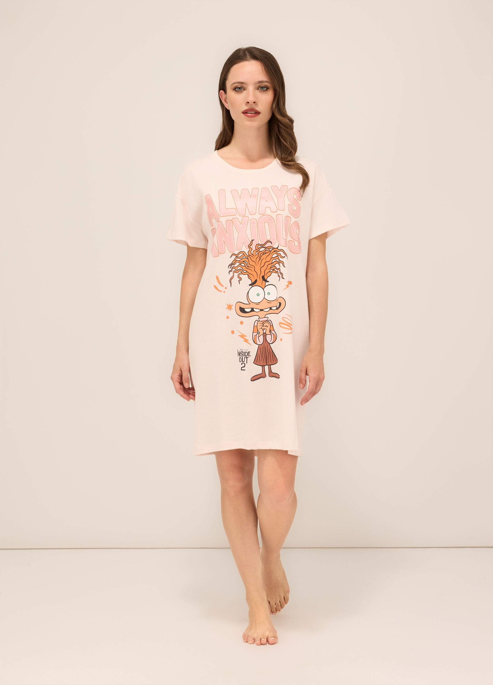 Camicia da notte in jersey di puro cotone donna_0
