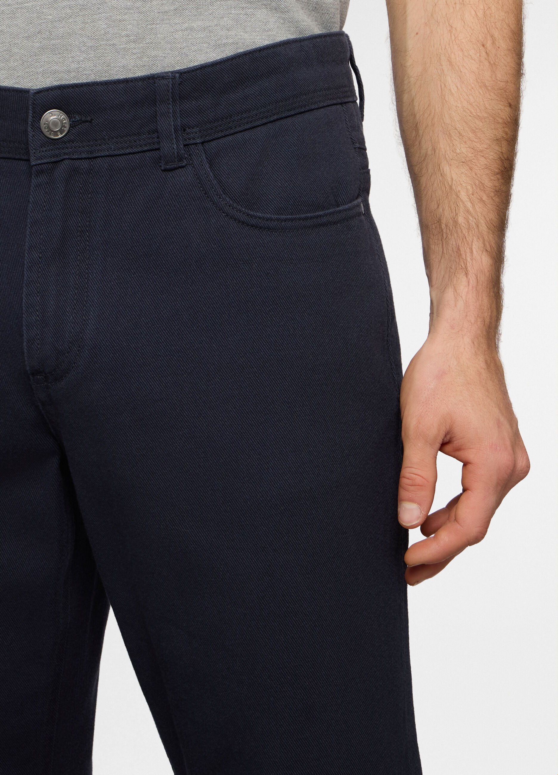 Pantaloni 5 tasche in denim di cotone uomo_2
