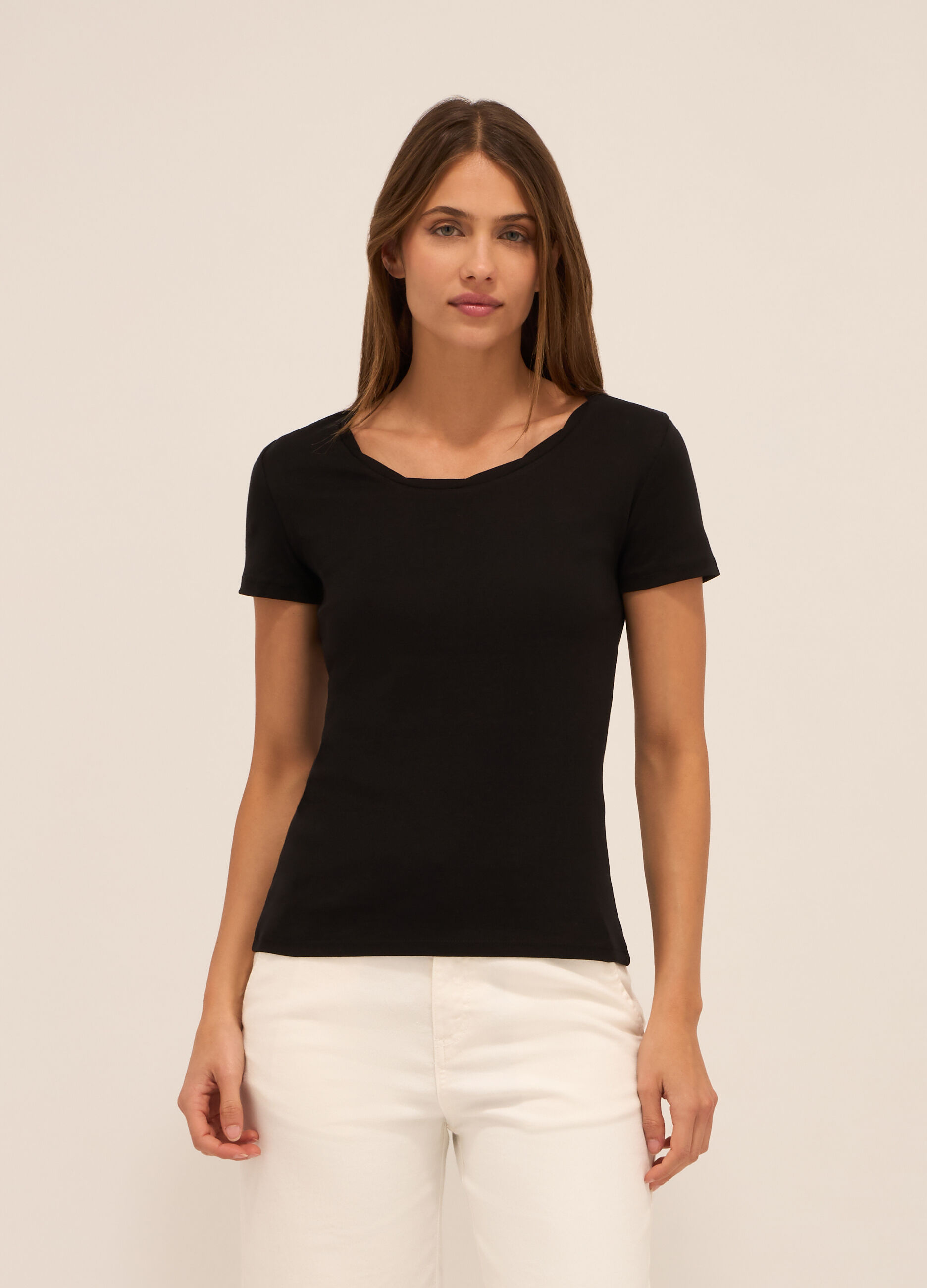 T-shirt in puro cotone donna_0