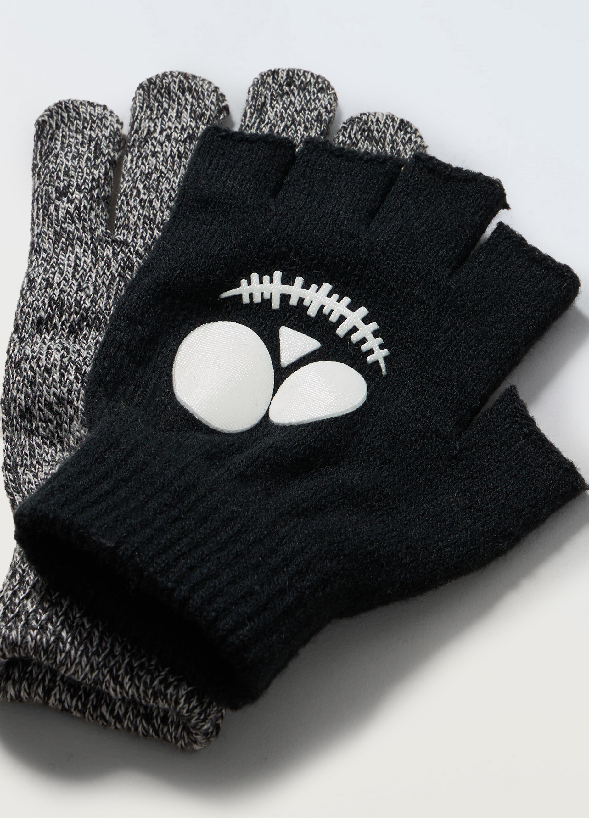 Guanti tricot corti con inserto _1