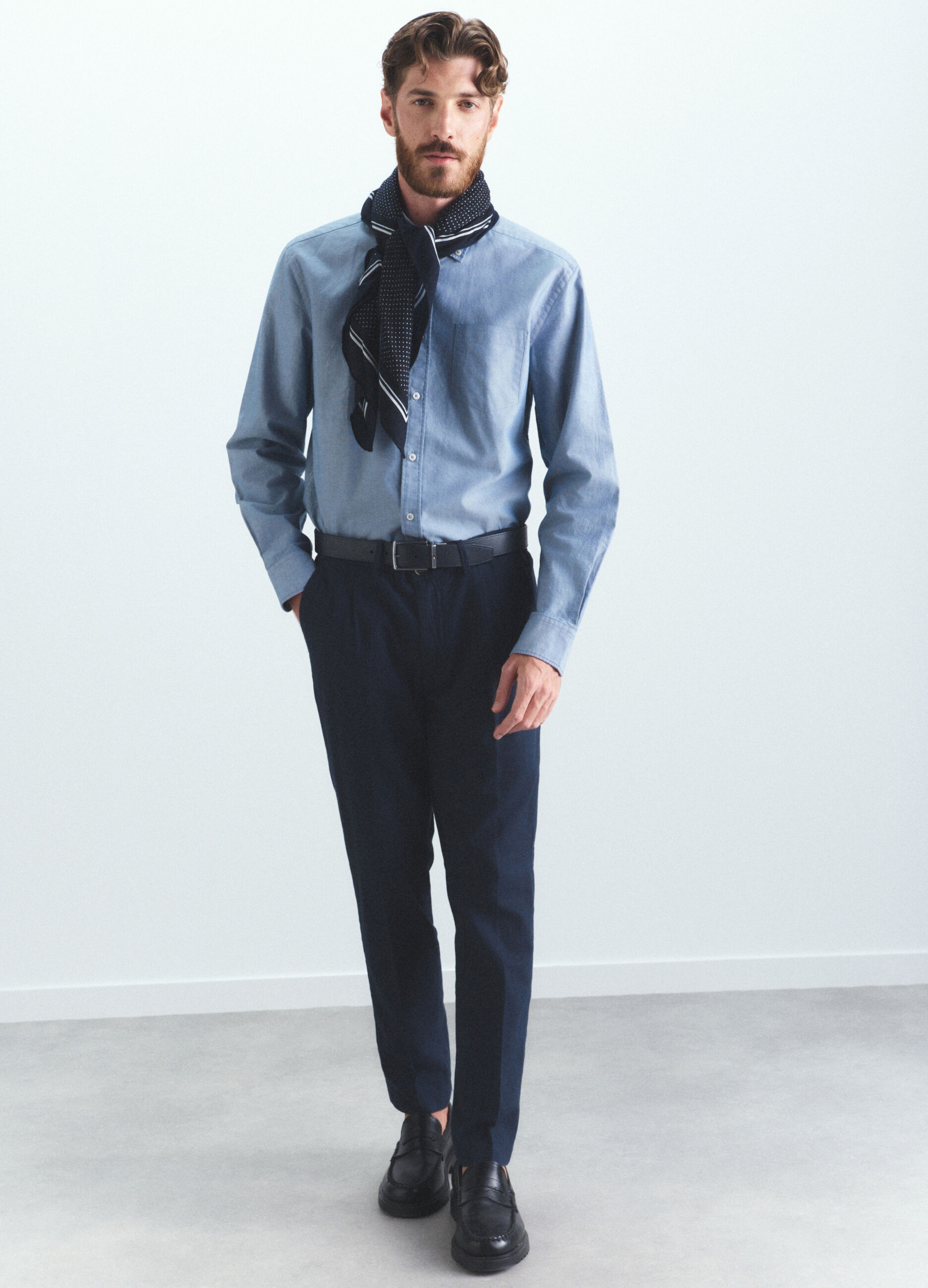 Pantalone chino in lino e cotone uomo_0