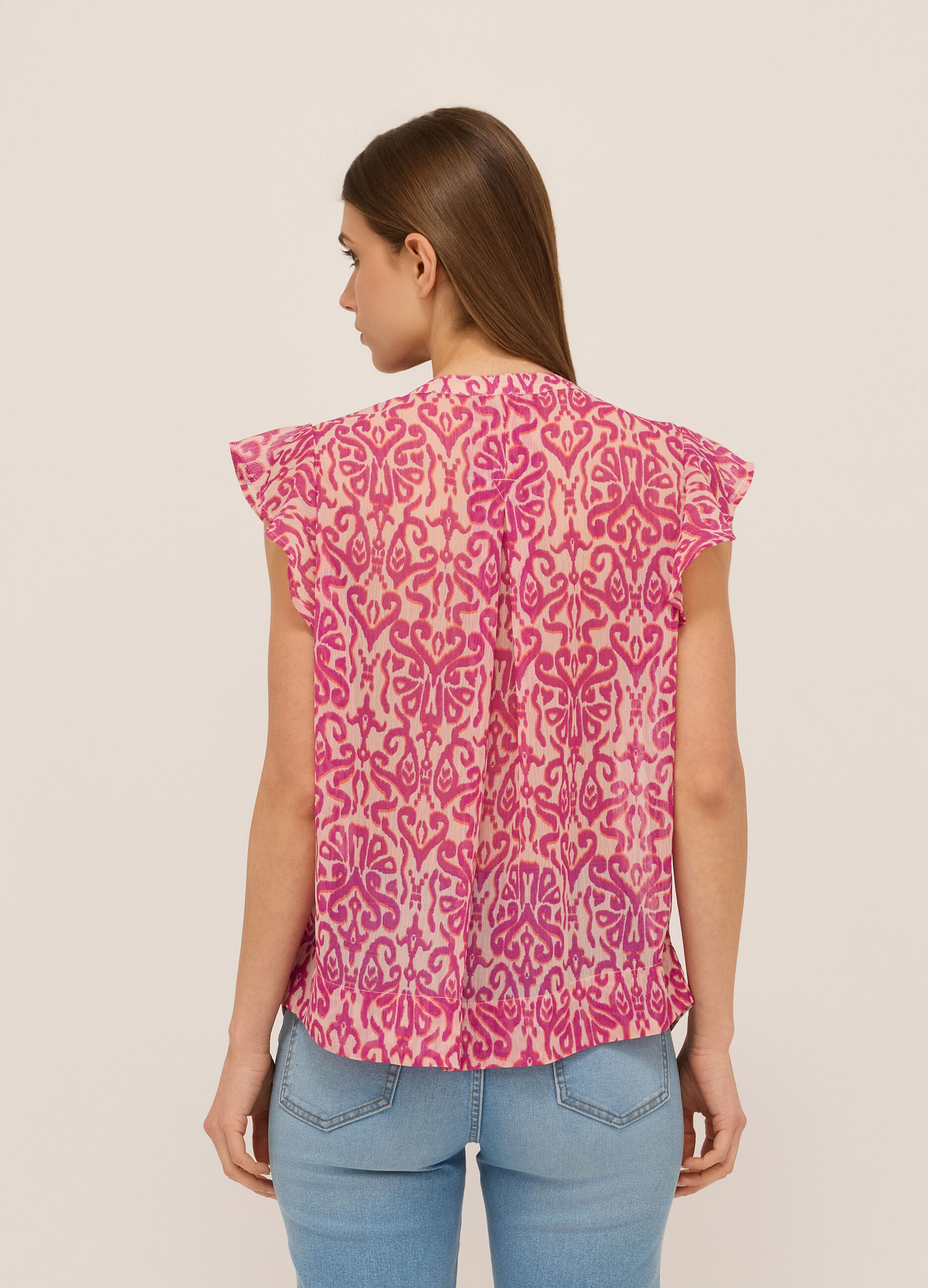 Camicia con stampa a motivo all over donna