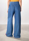 Pantaloni wide leg in denim di misto cotone donna_1