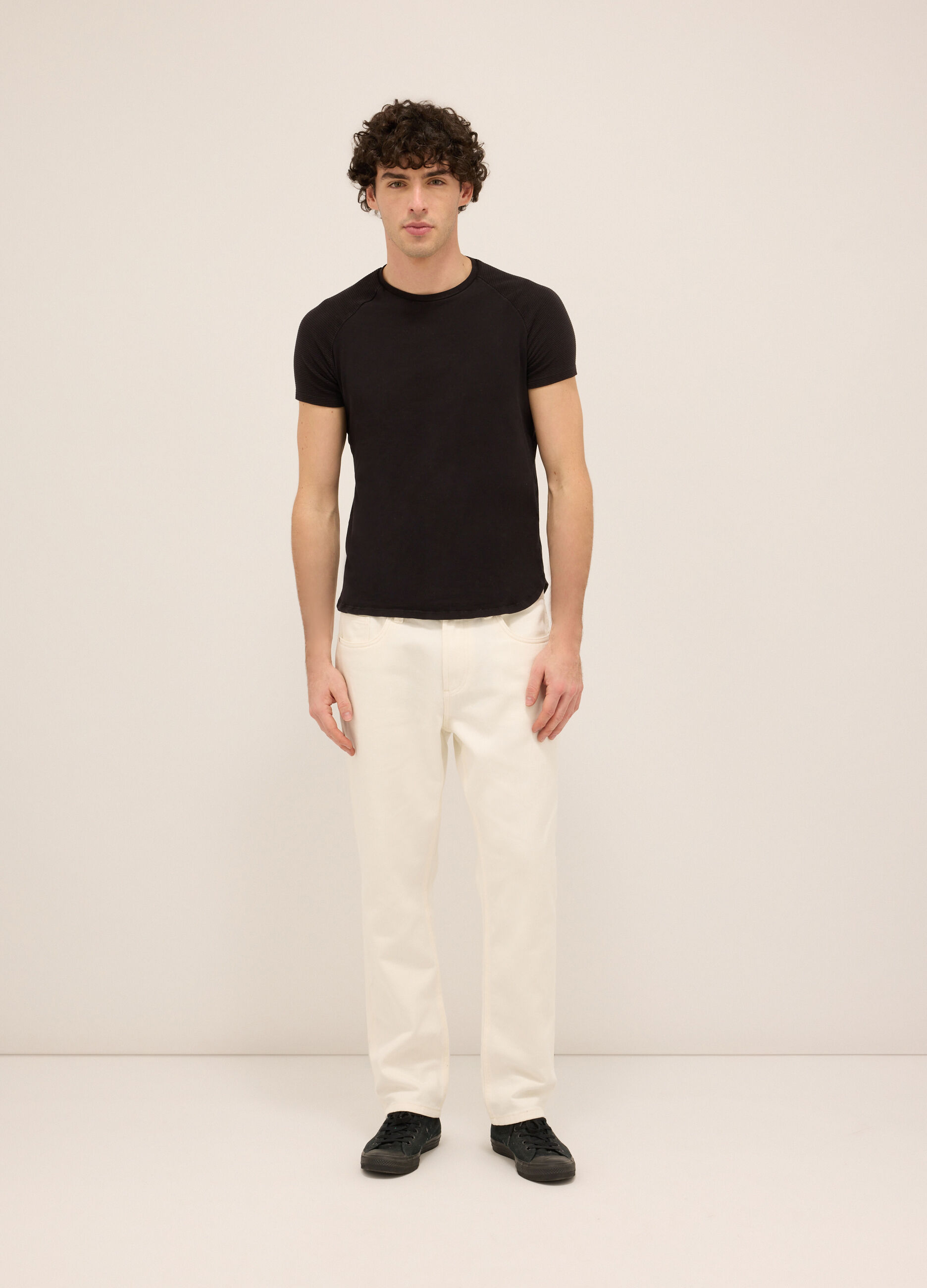 Pantalone 5 tasche in twill di cotone uomo_0