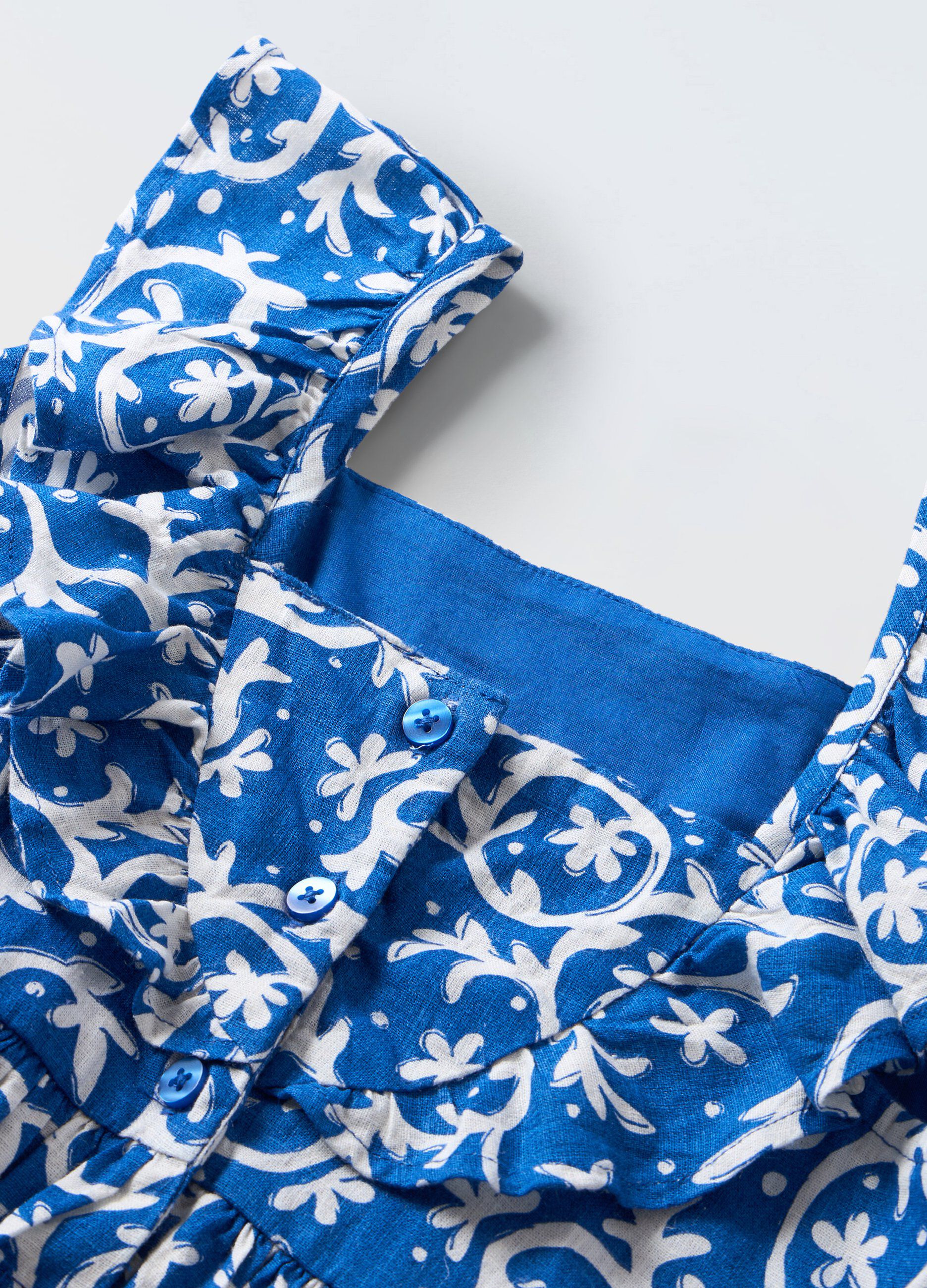 Vestito in misto lino bambina_1