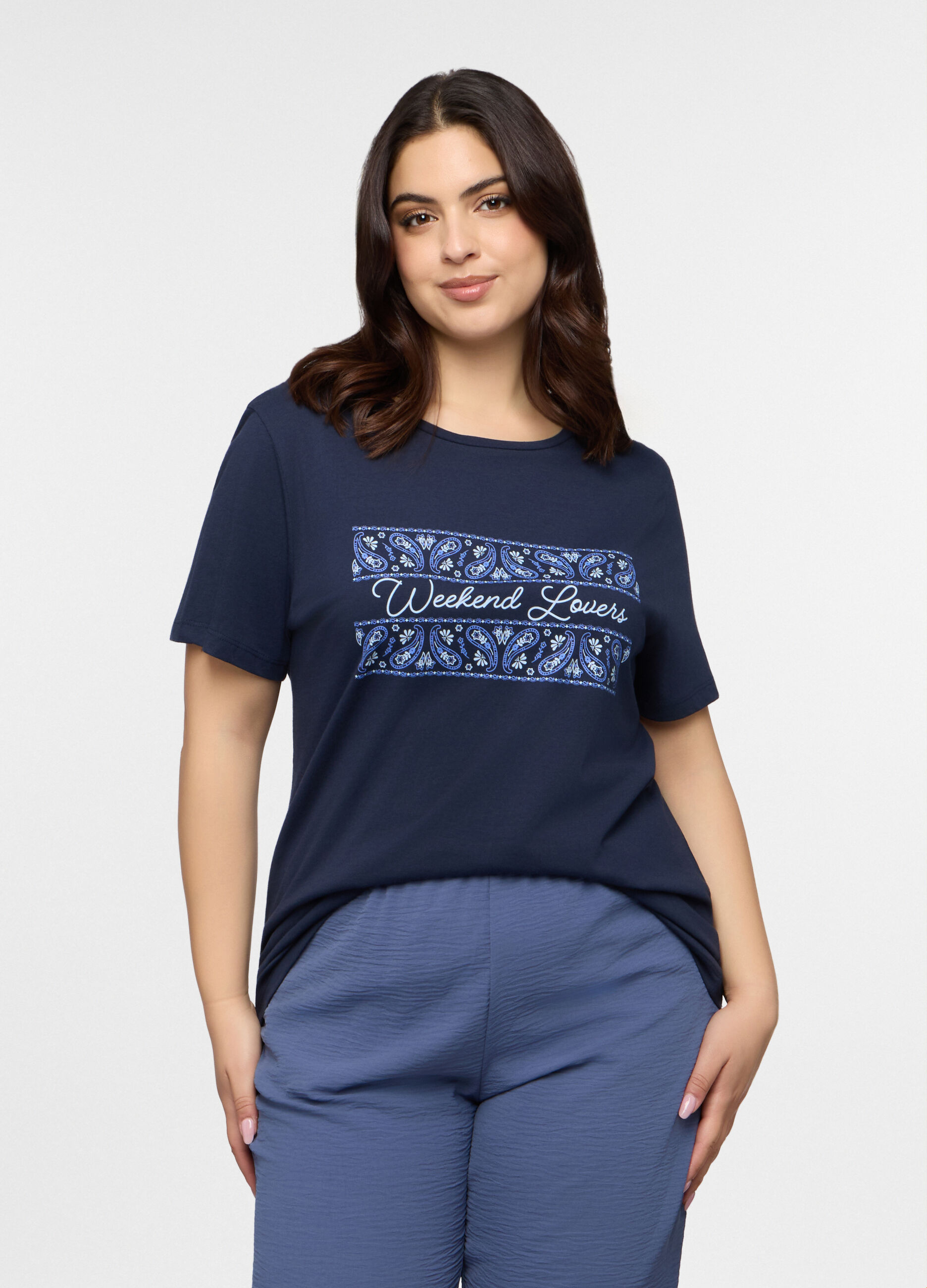 T-shirt girocollo donna curvy_0