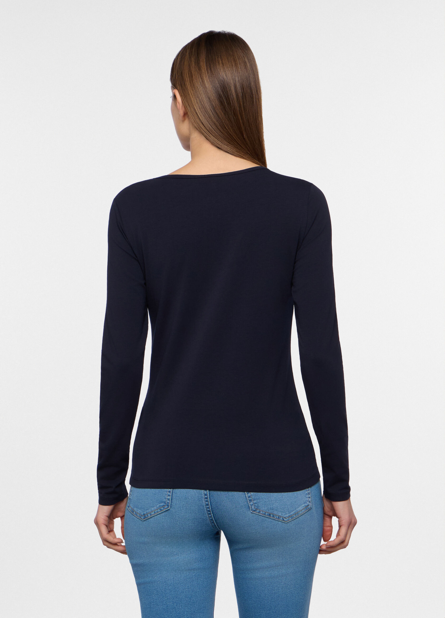 T-shirt girocollo stretch donna_1