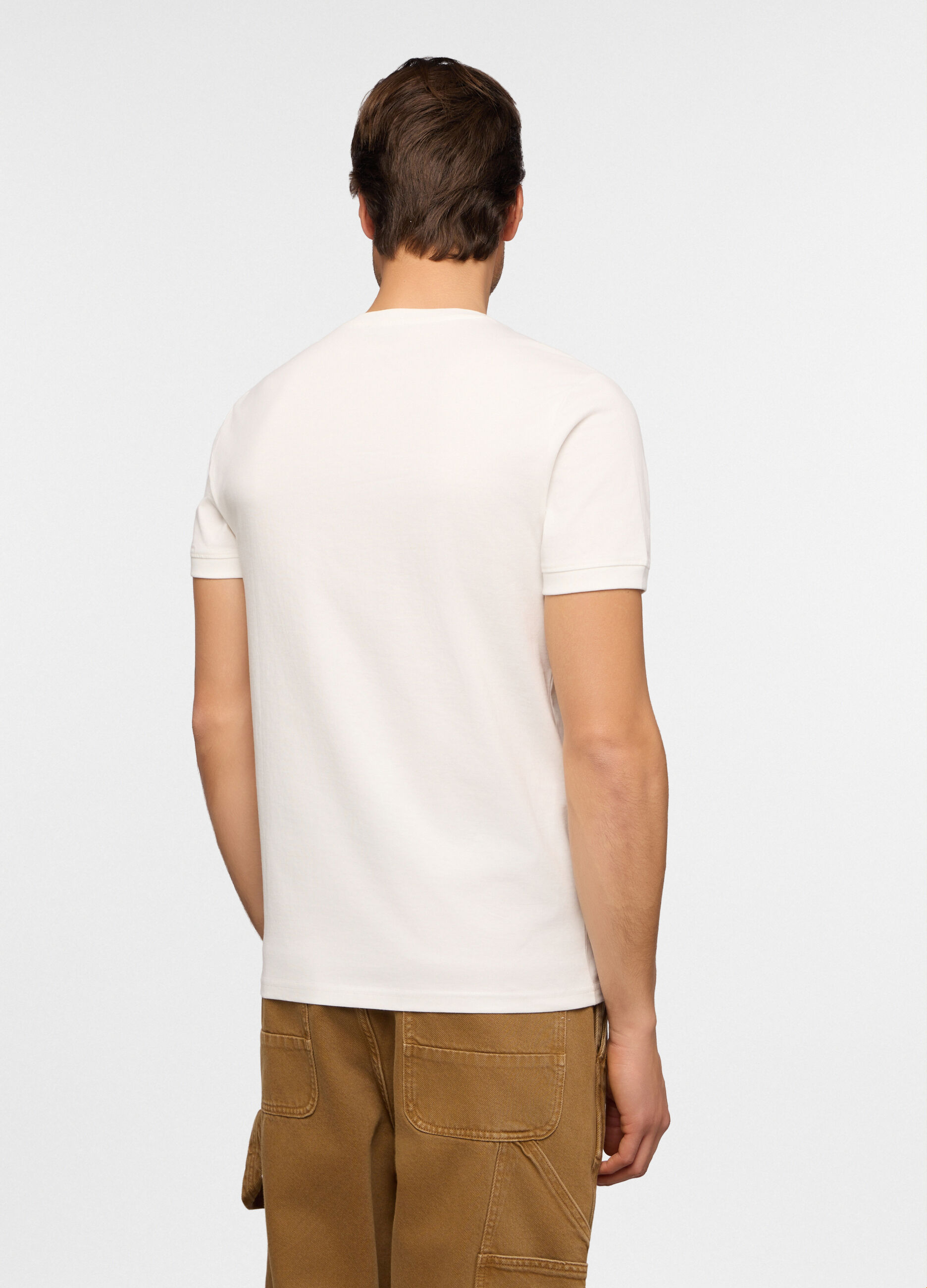 T-shirt girocollo con stampa logo uomo_1