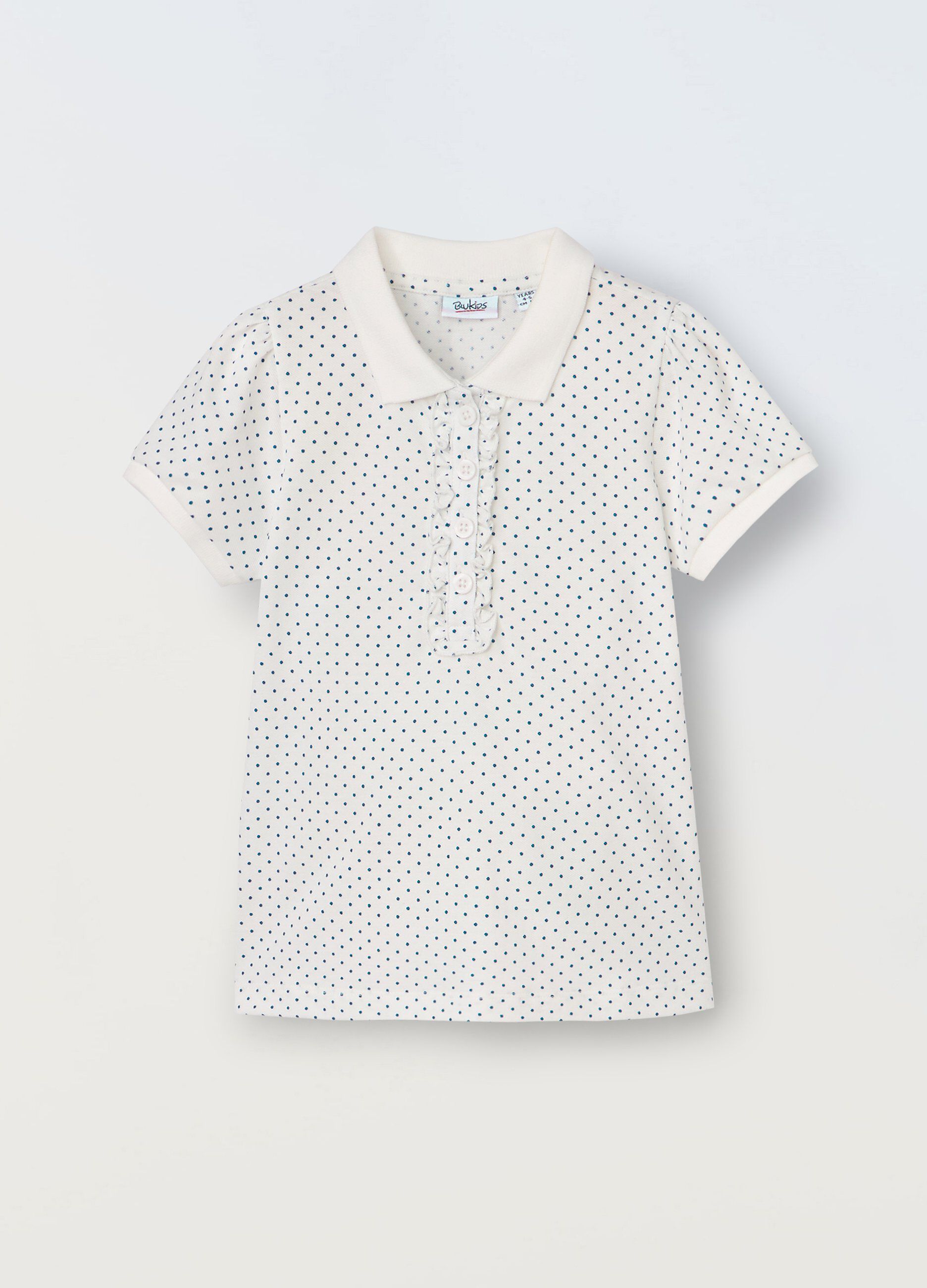 Polo in puro cotone con stampa bambina