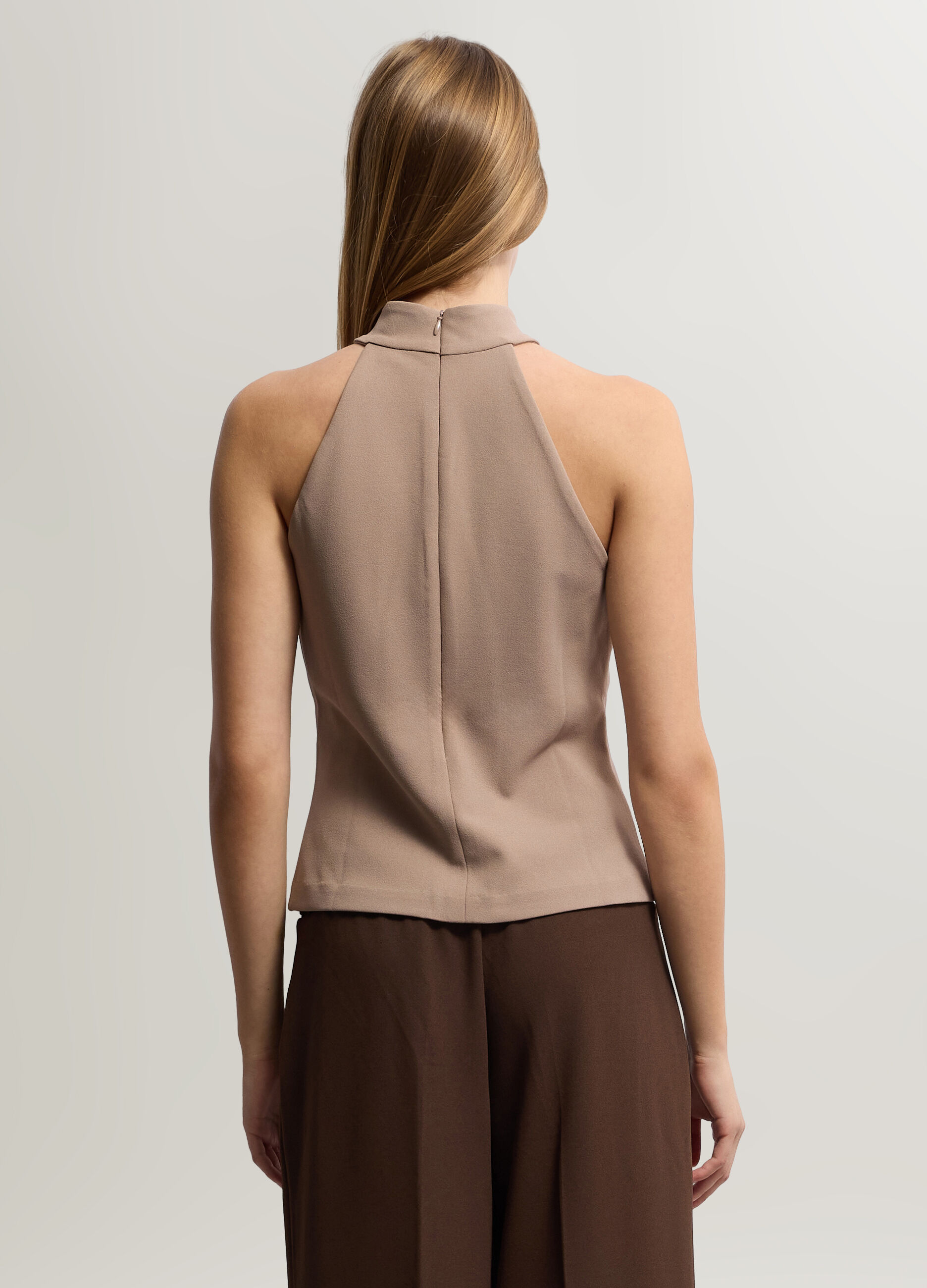 Top con scollo all'americana stretch donna_1