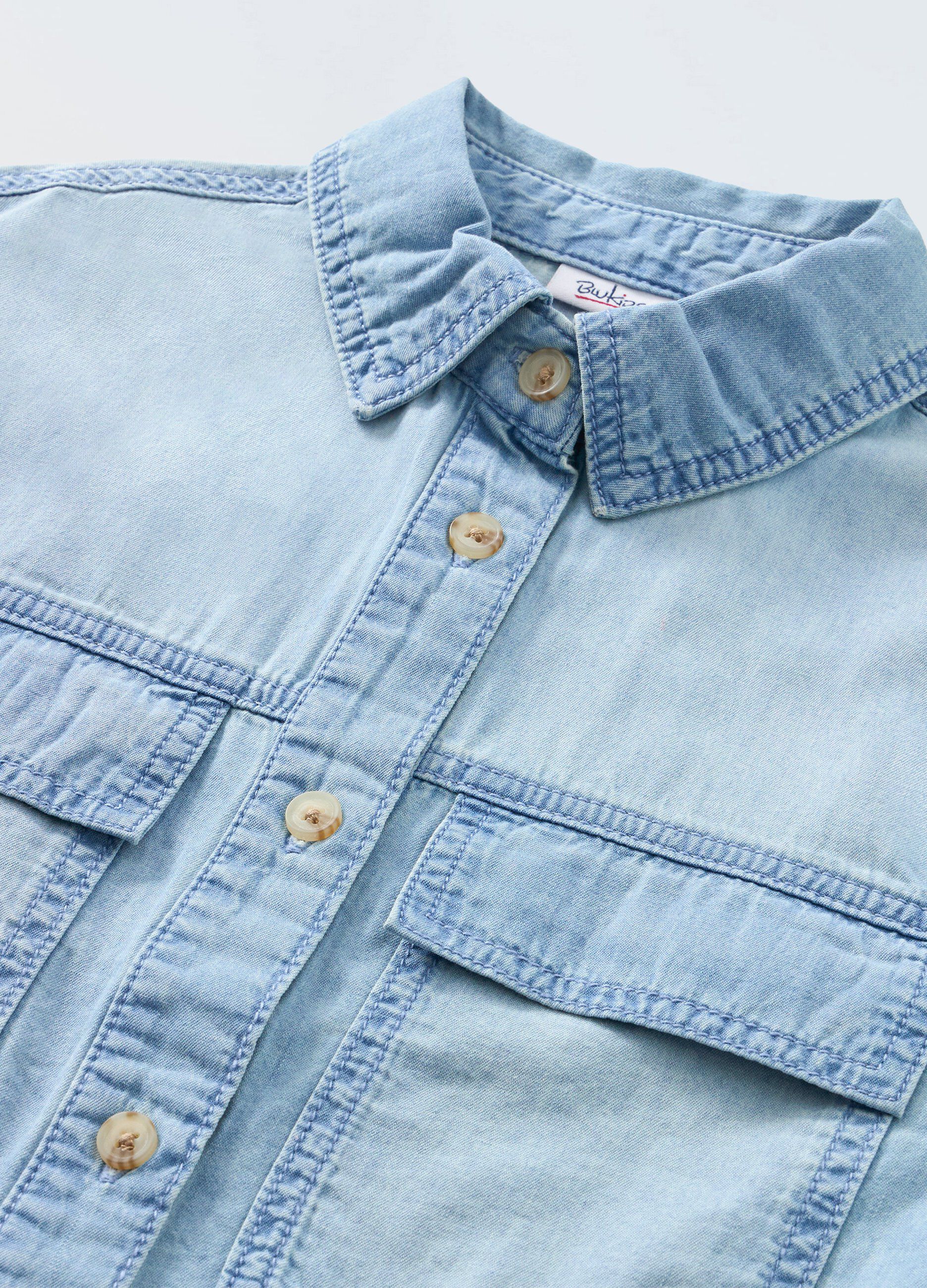 Camicia in denim di puro cotone ragazza_1