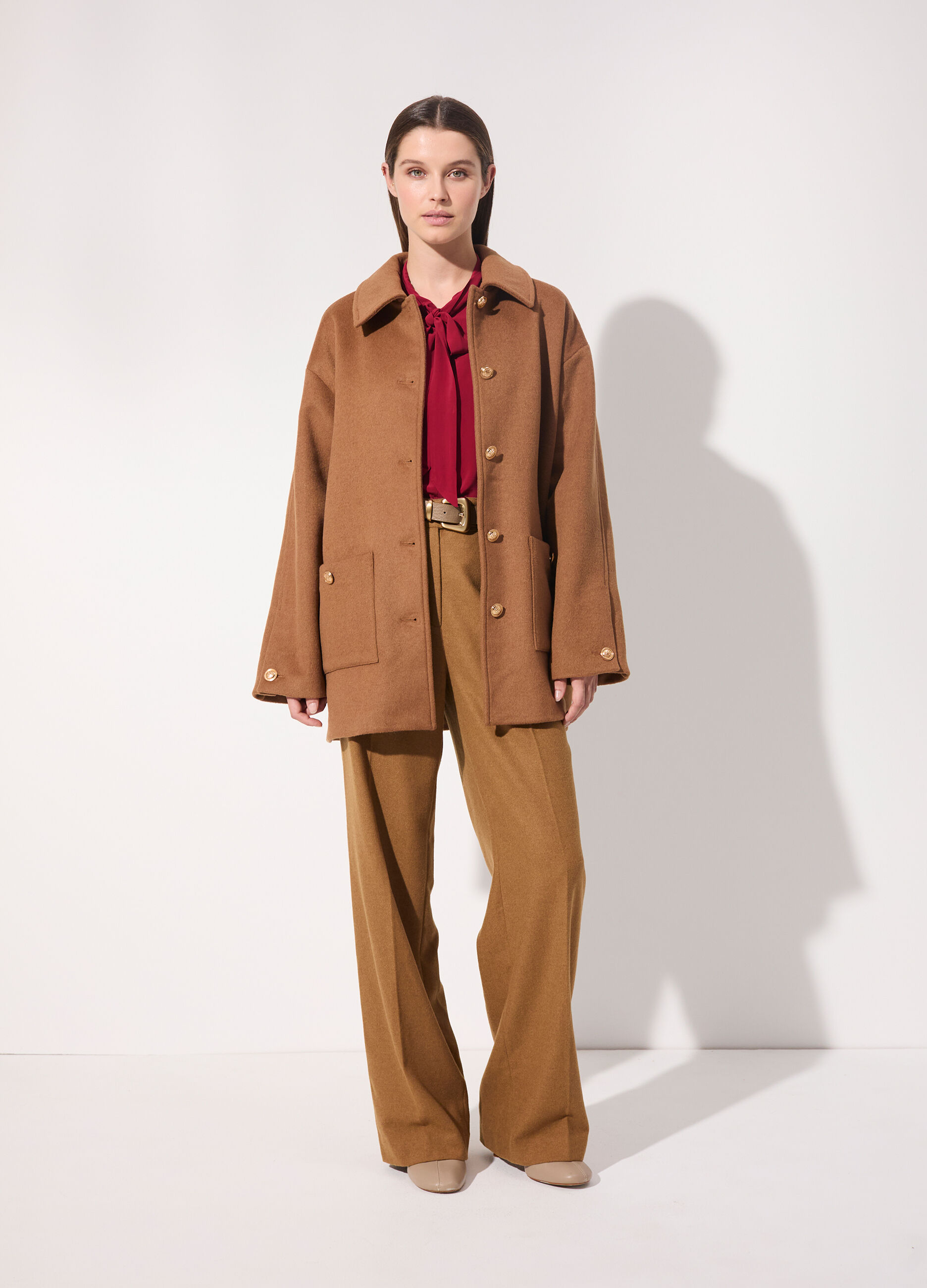 Cappotto montgomery corto in misto lana donna_0