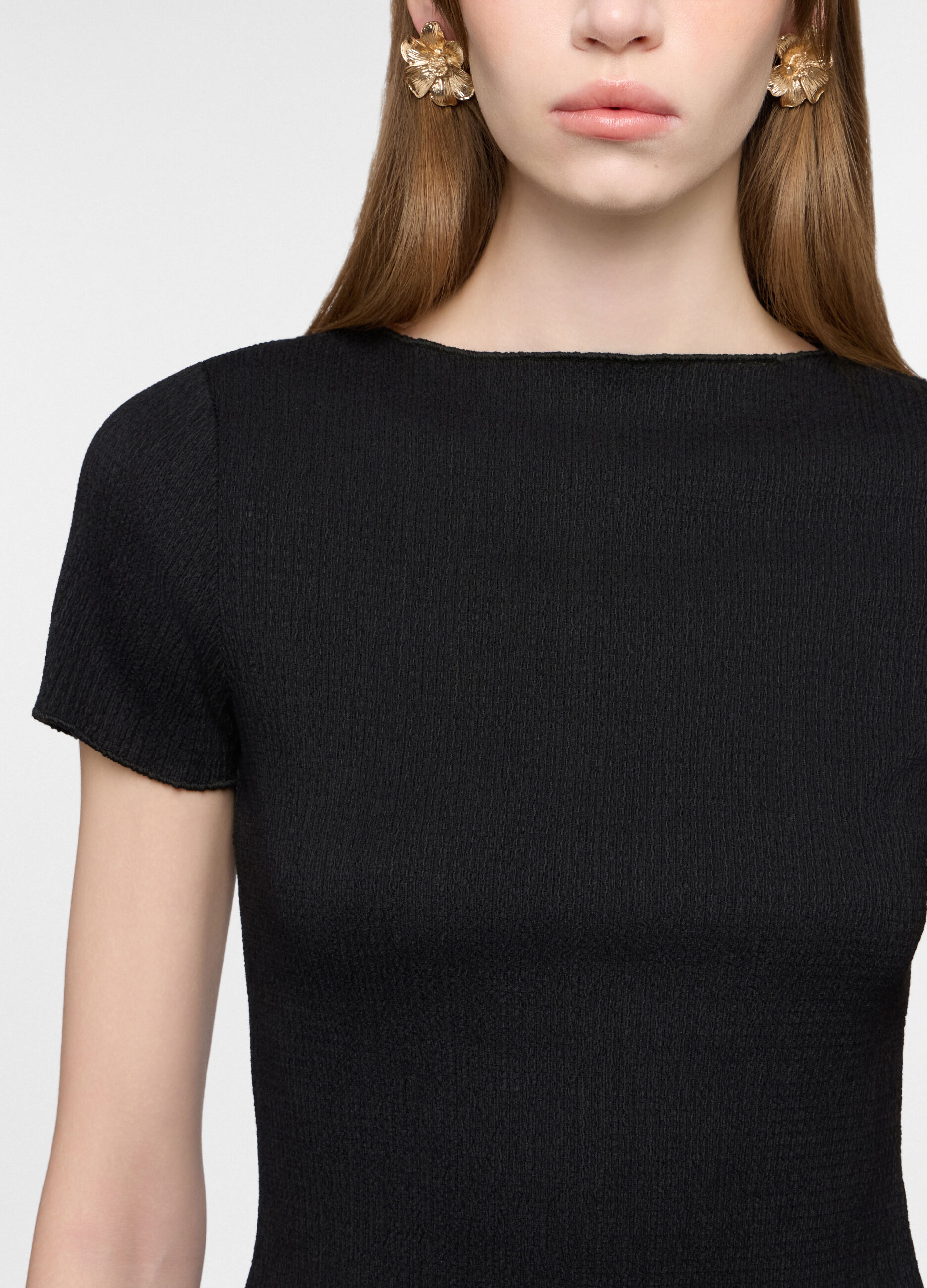 T-shirt girocollo crepe donna_2