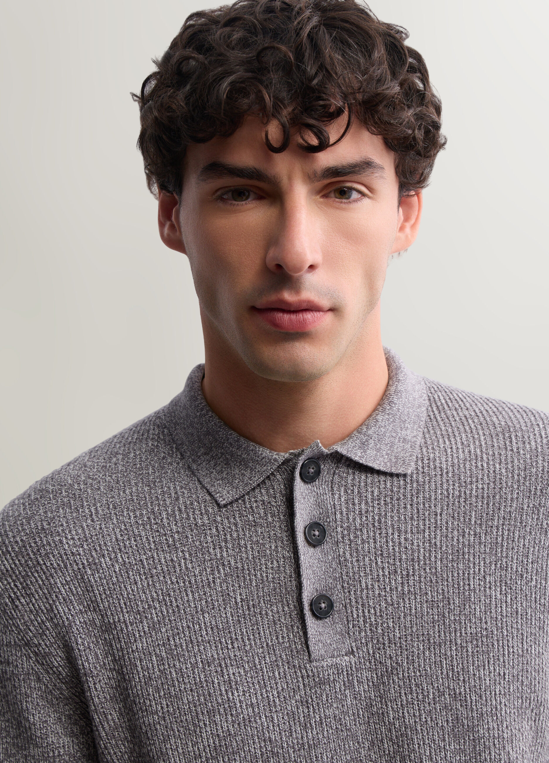 Polo a maniche lunghe in maglia inglese uomo_2