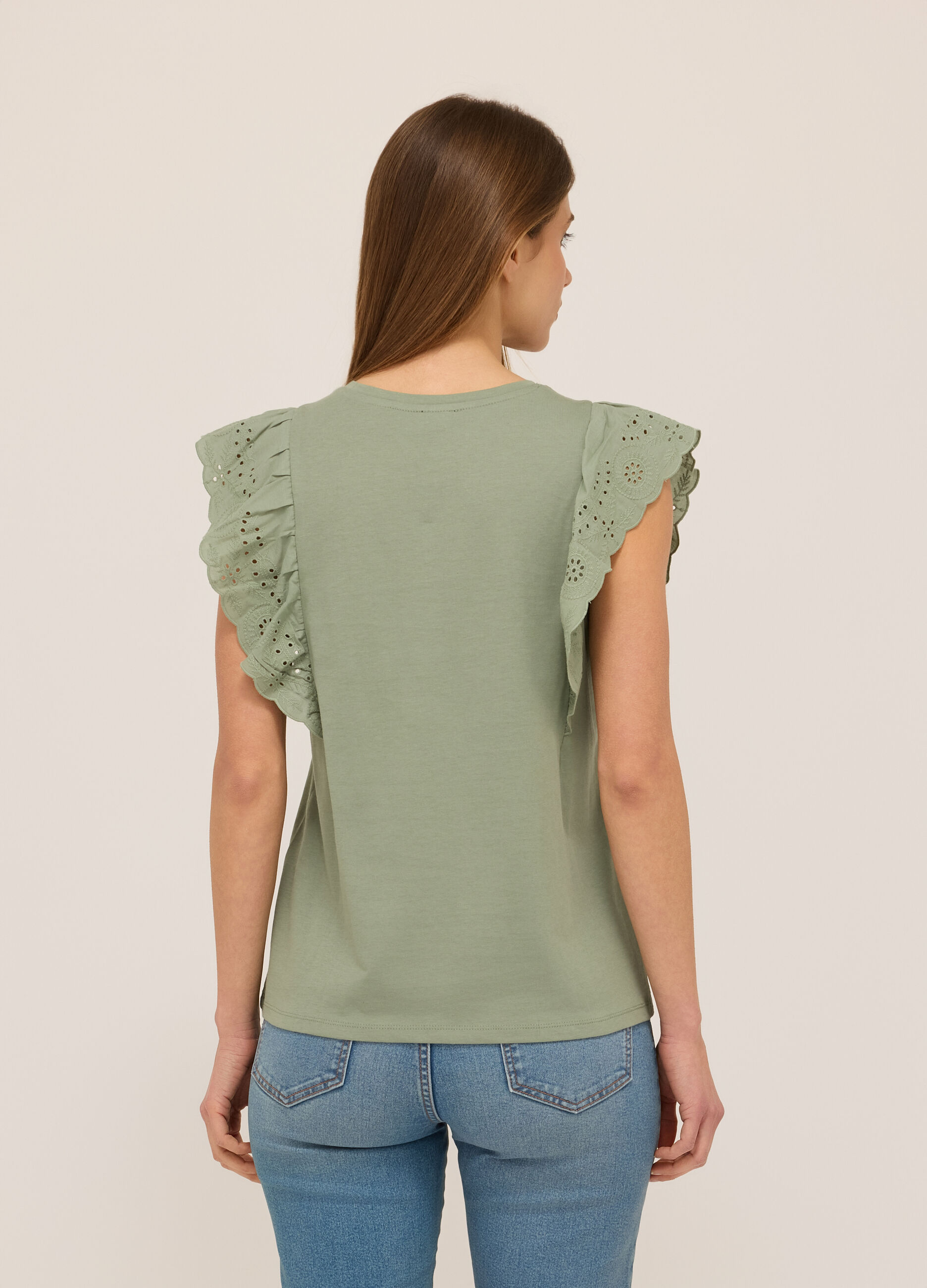 T-shirt in jersey di cotone stretch donna_1