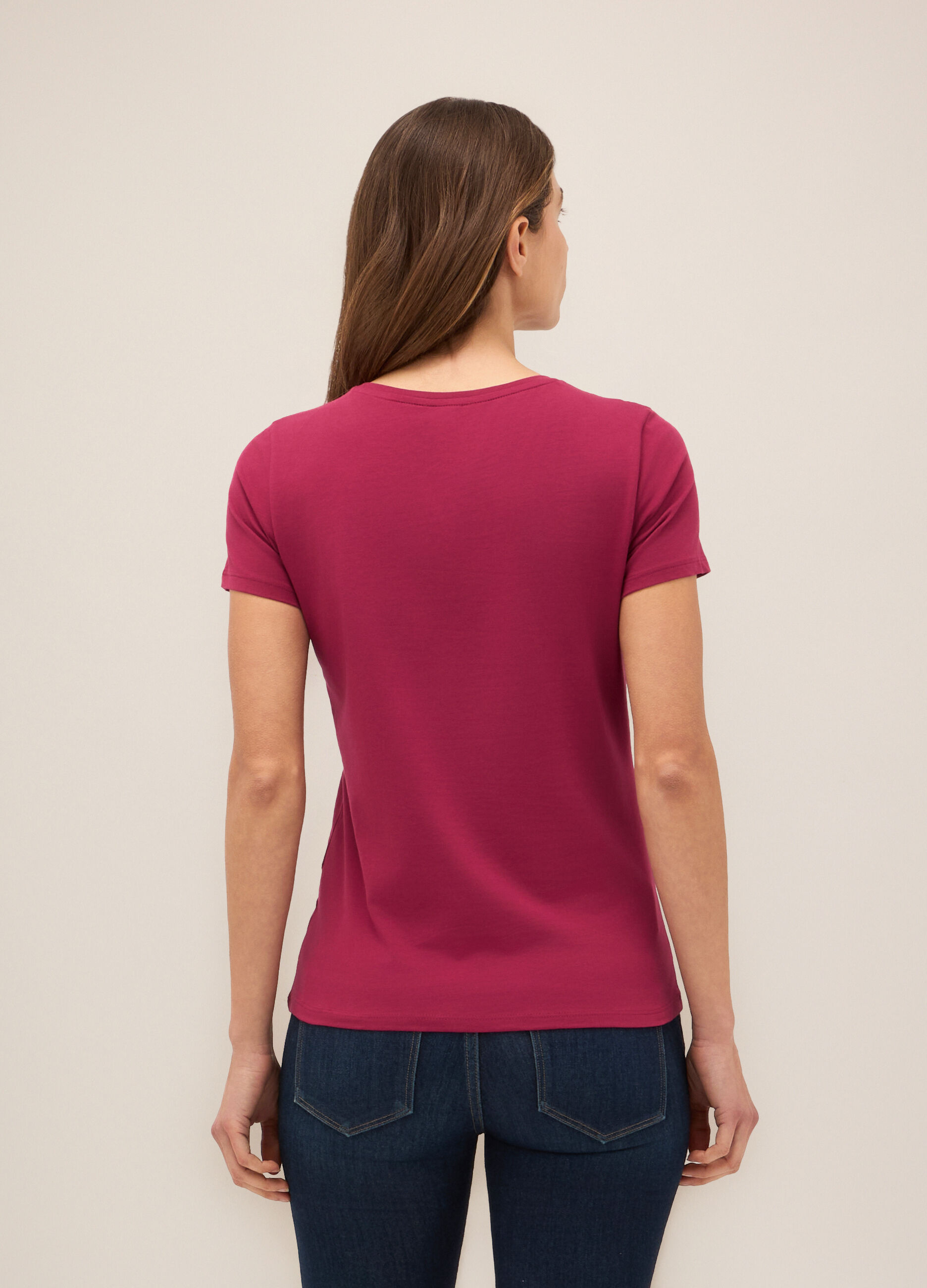 T-shirt in cotone stretch donna_1