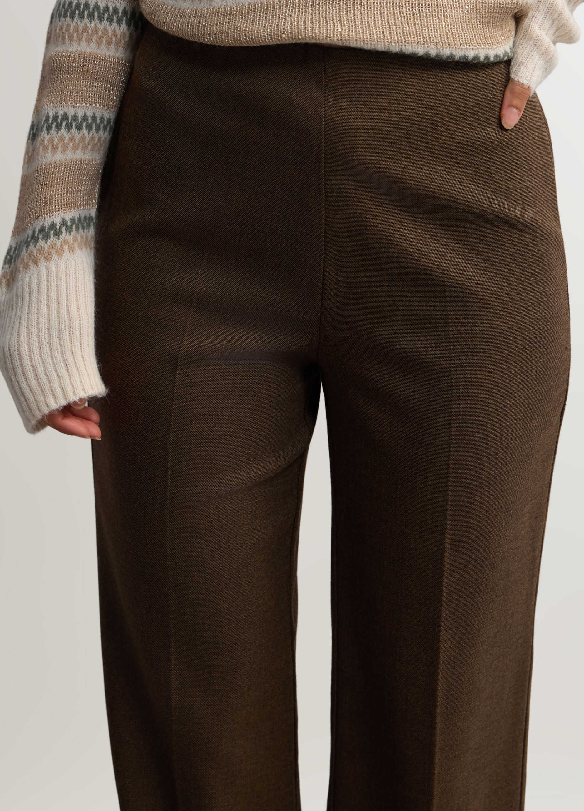 Pantaloni Straight Fit straight misto viscosa stretch donna_3
