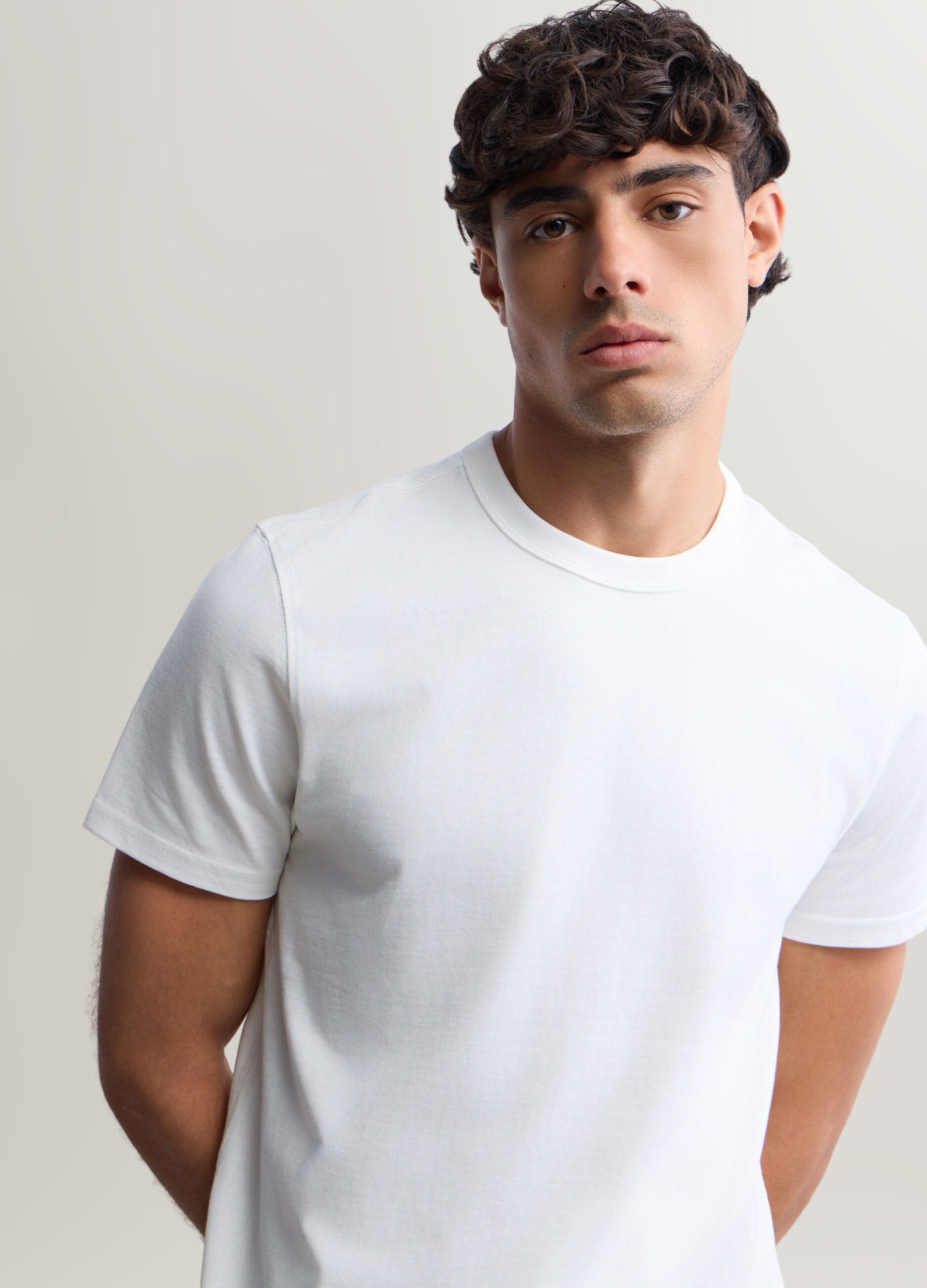 T-shirt girocollo in interlock di cotone uomo_2